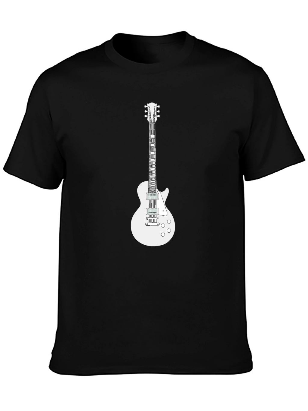 Camiseta Negra con Diseño de Guitarra Eléctrica