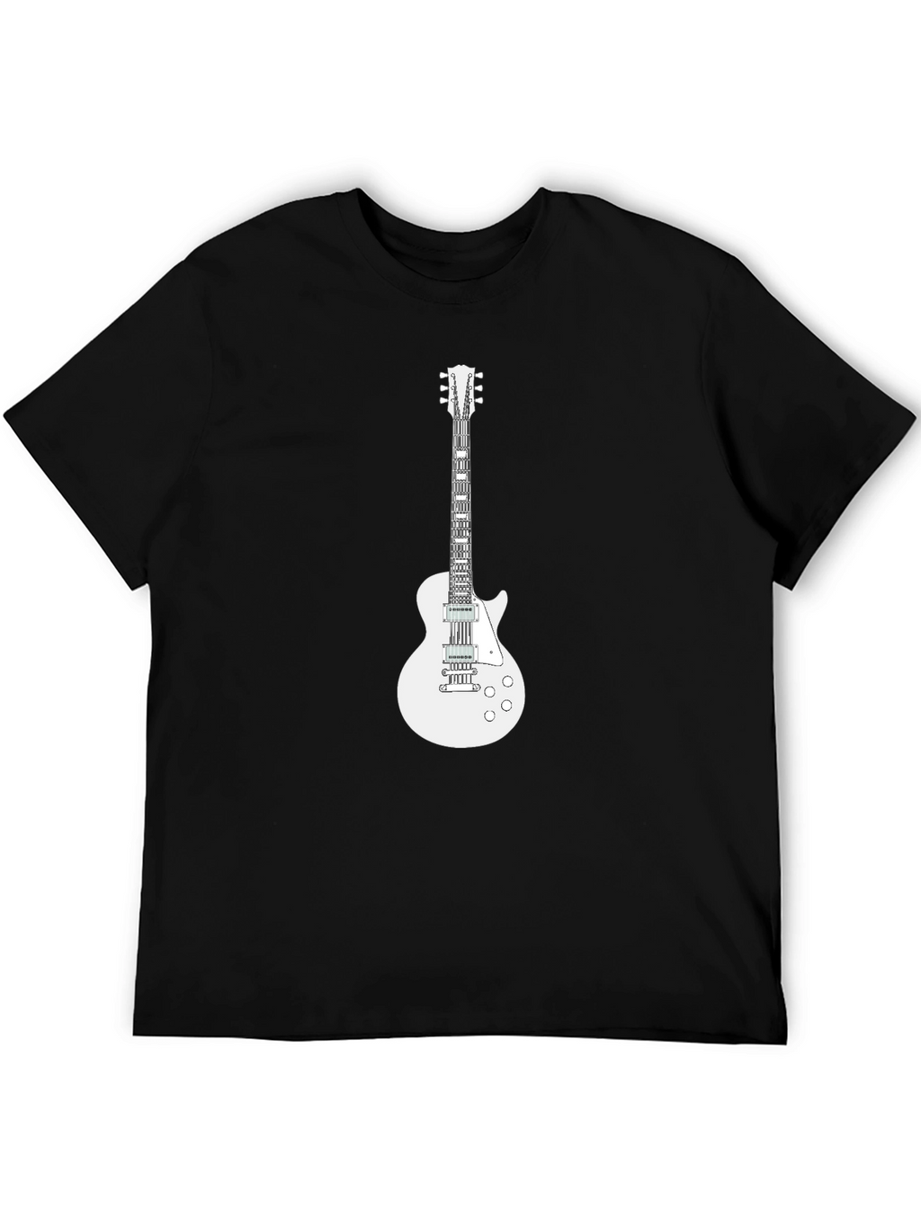 Camiseta Negra con Diseño de Guitarra Eléctrica