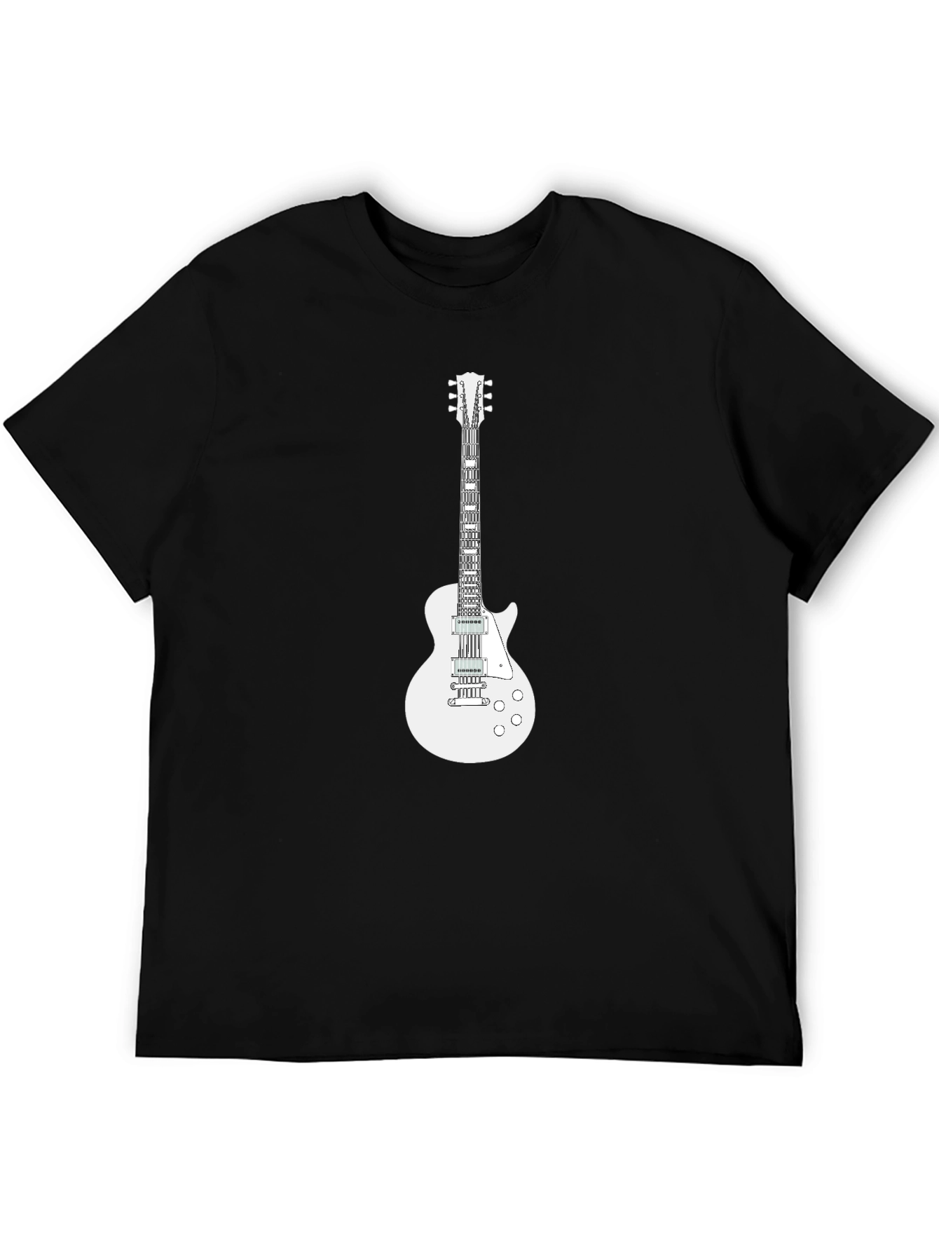 Camiseta Negra con Diseño de Guitarra Eléctrica