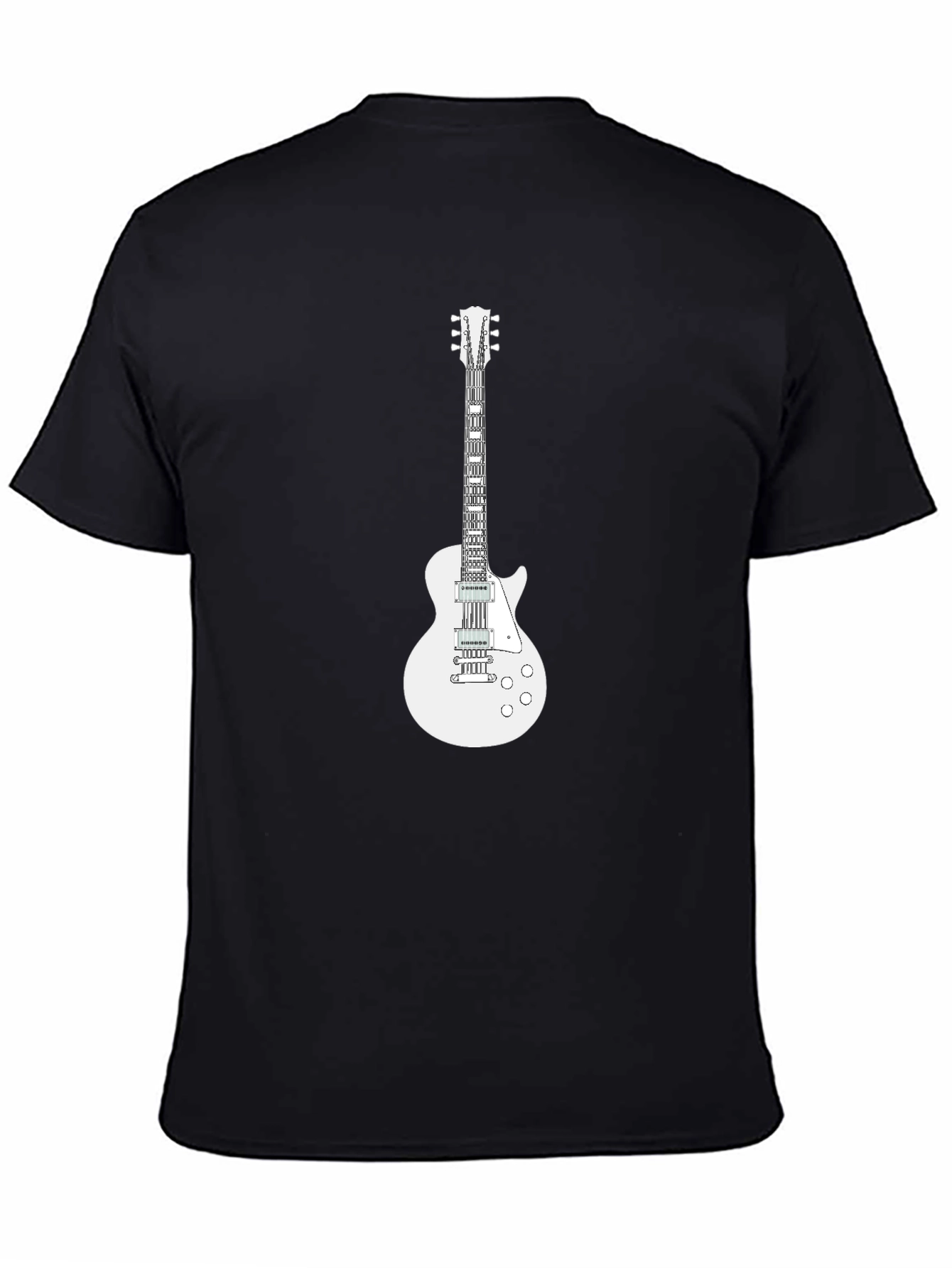 Camiseta Negra con Diseño de Guitarra Eléctrica