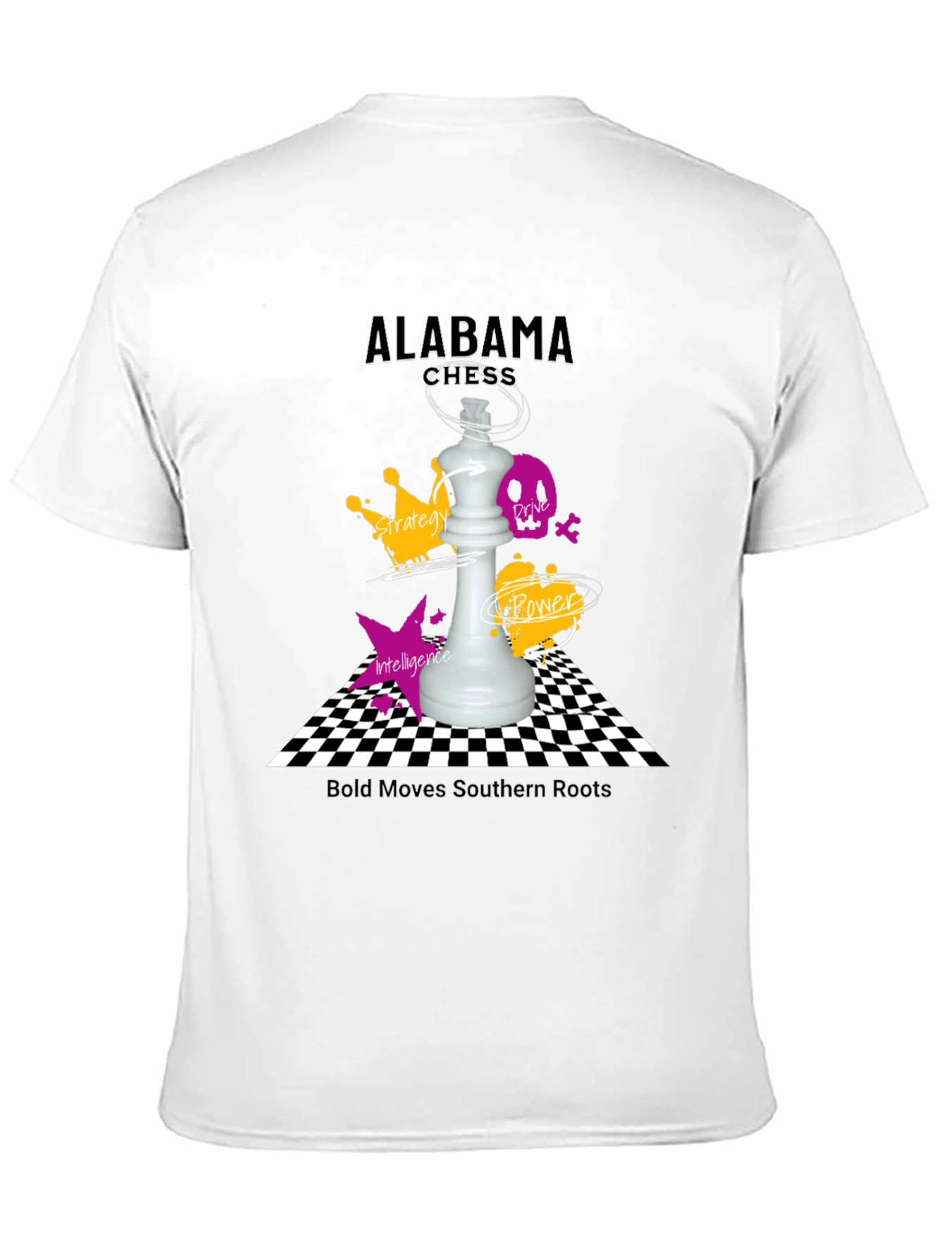 Camiseta Negra Ajedrez Alabama - Movimientos Audaces