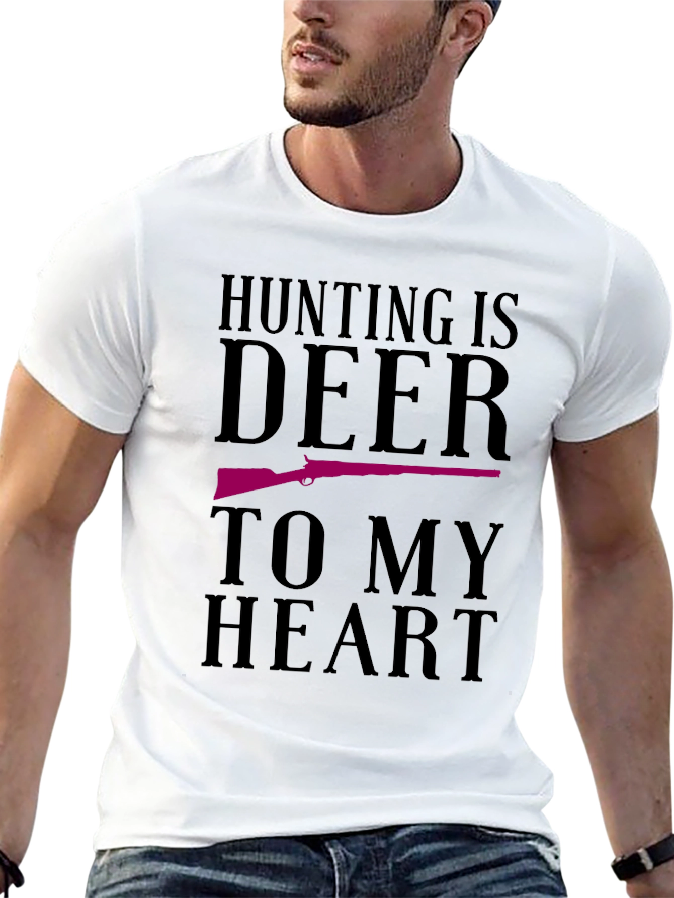 Camiseta Negra Cazador: Hunting is DEER to my HEART
