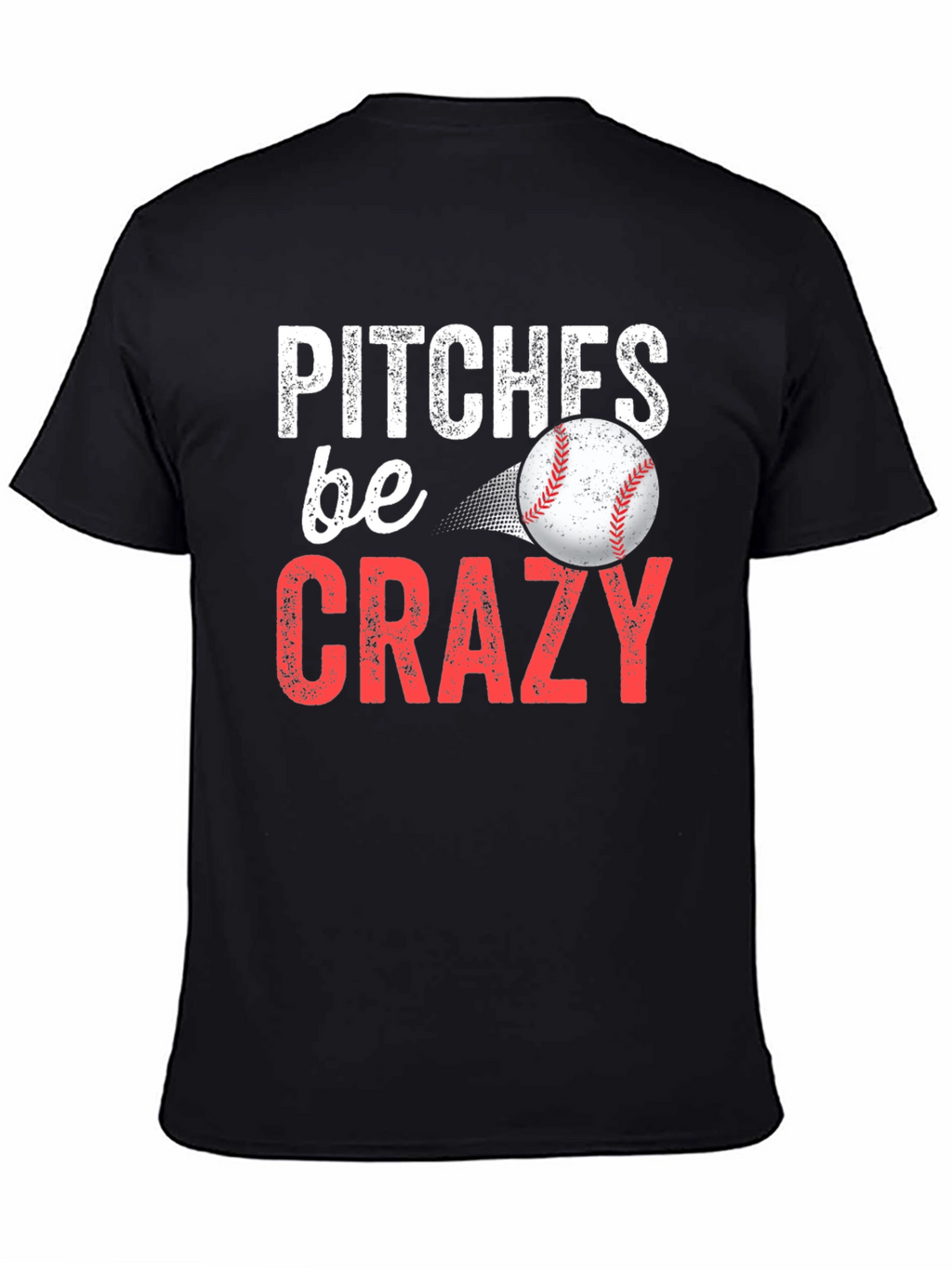 Camiseta Negra - Pitches be Crazy Baseball