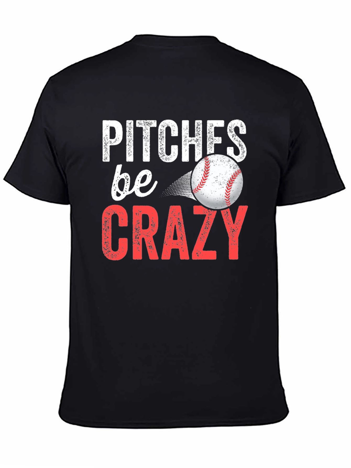 Camiseta Negra - Pitches be Crazy Baseball