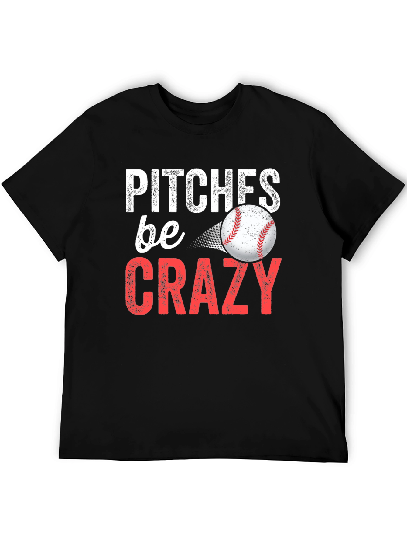 Camiseta Negra - Pitches be Crazy Baseball