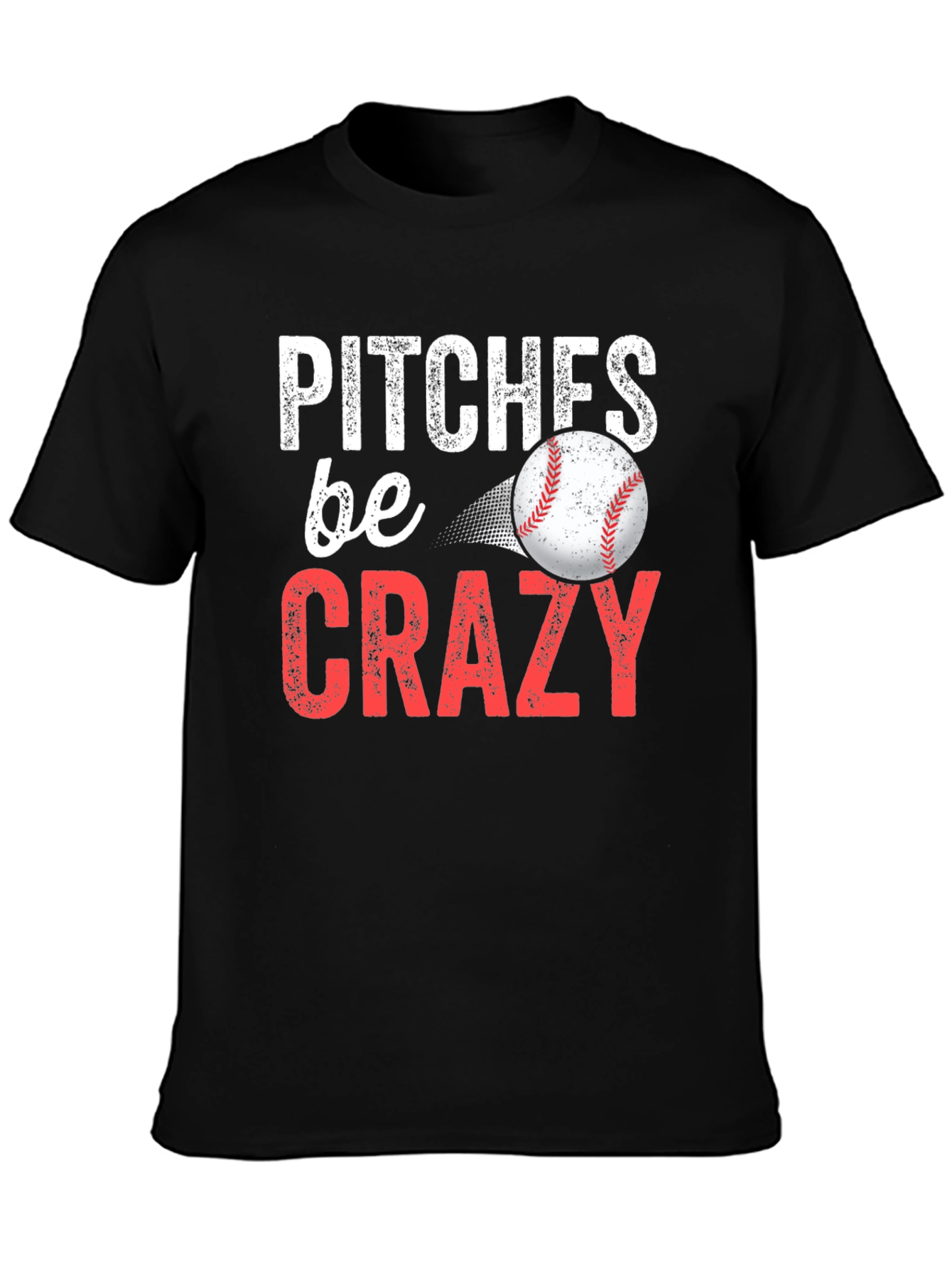 Camiseta Negra - Pitches be Crazy Baseball