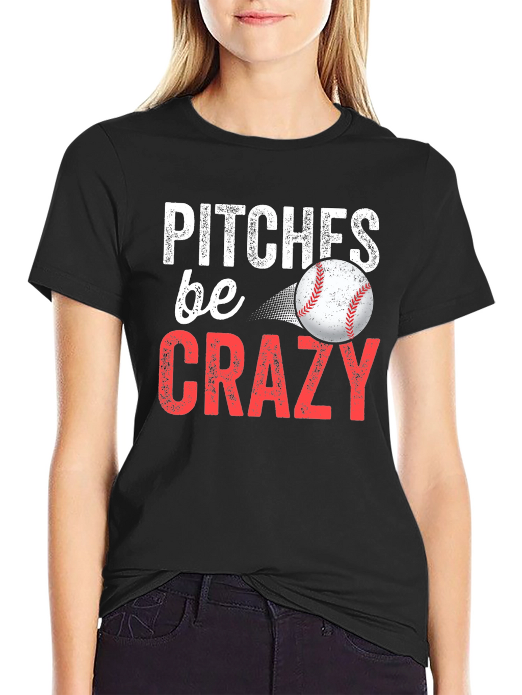 Camiseta Negra - Pitches be Crazy Baseball