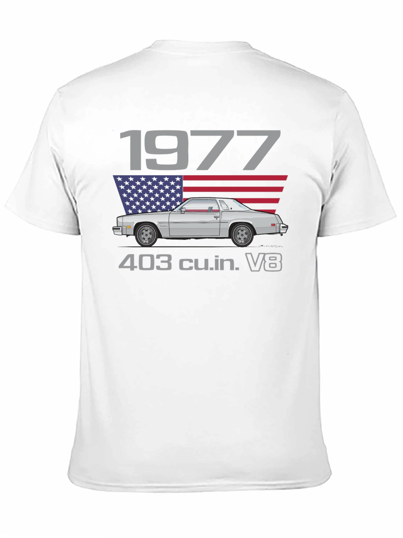 Camiseta Negra Clásica 1977 Automóvil Vintage