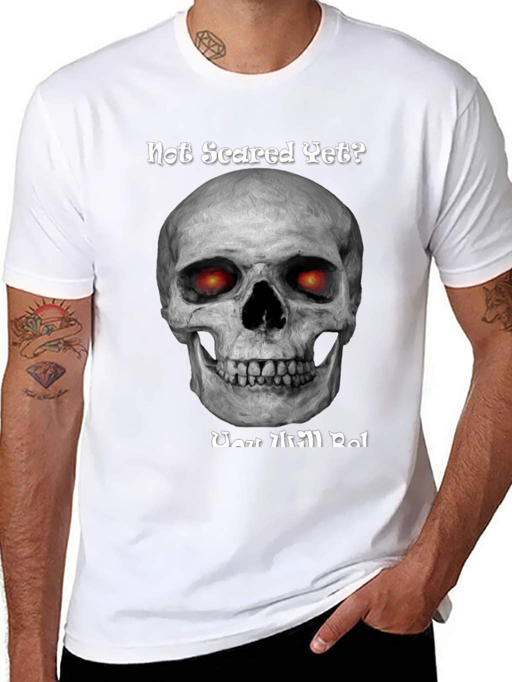 Camiseta Negra Calavera ¿Aún No Asustado?