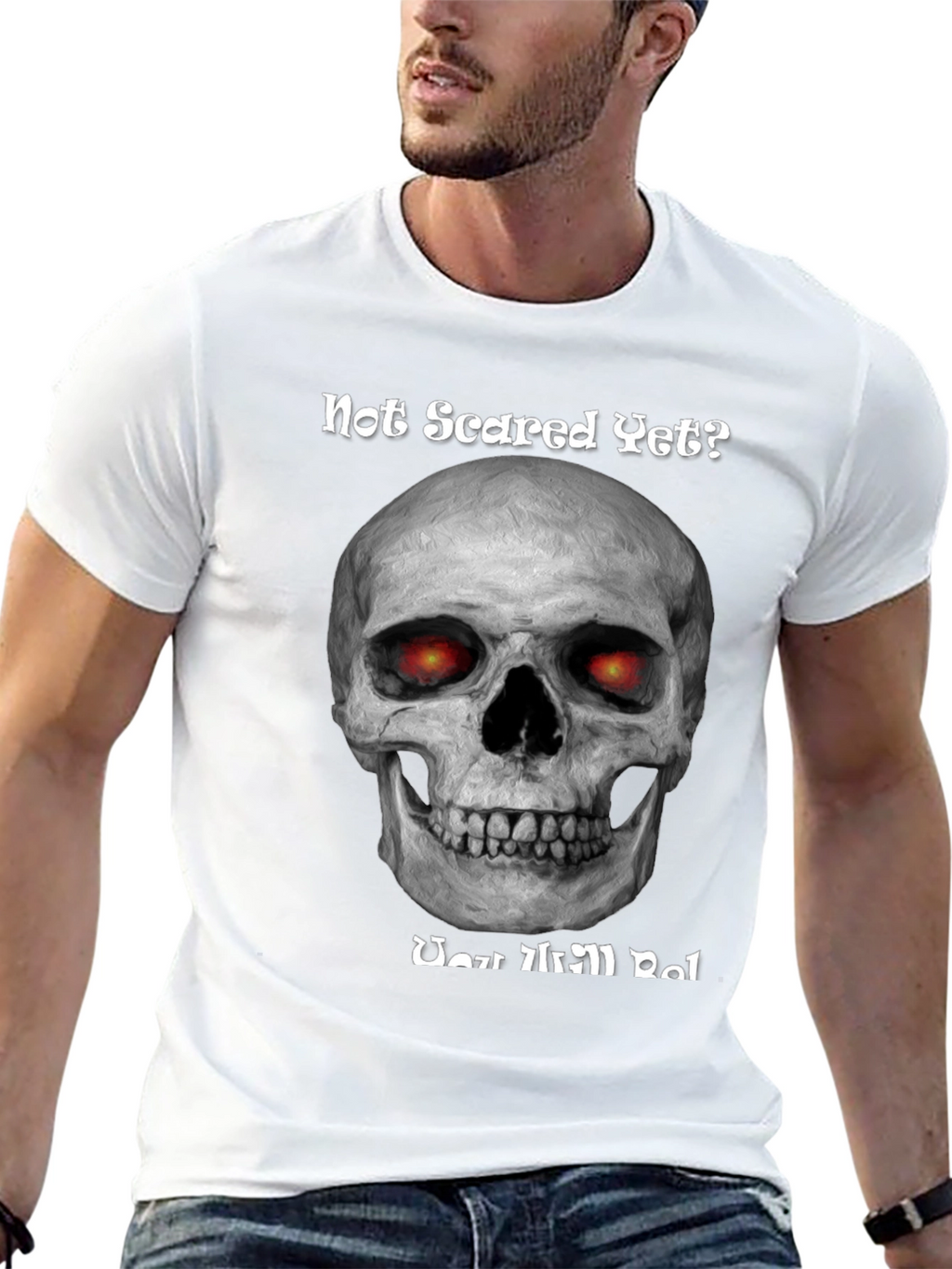 Camiseta Negra Calavera ¿Aún No Asustado?