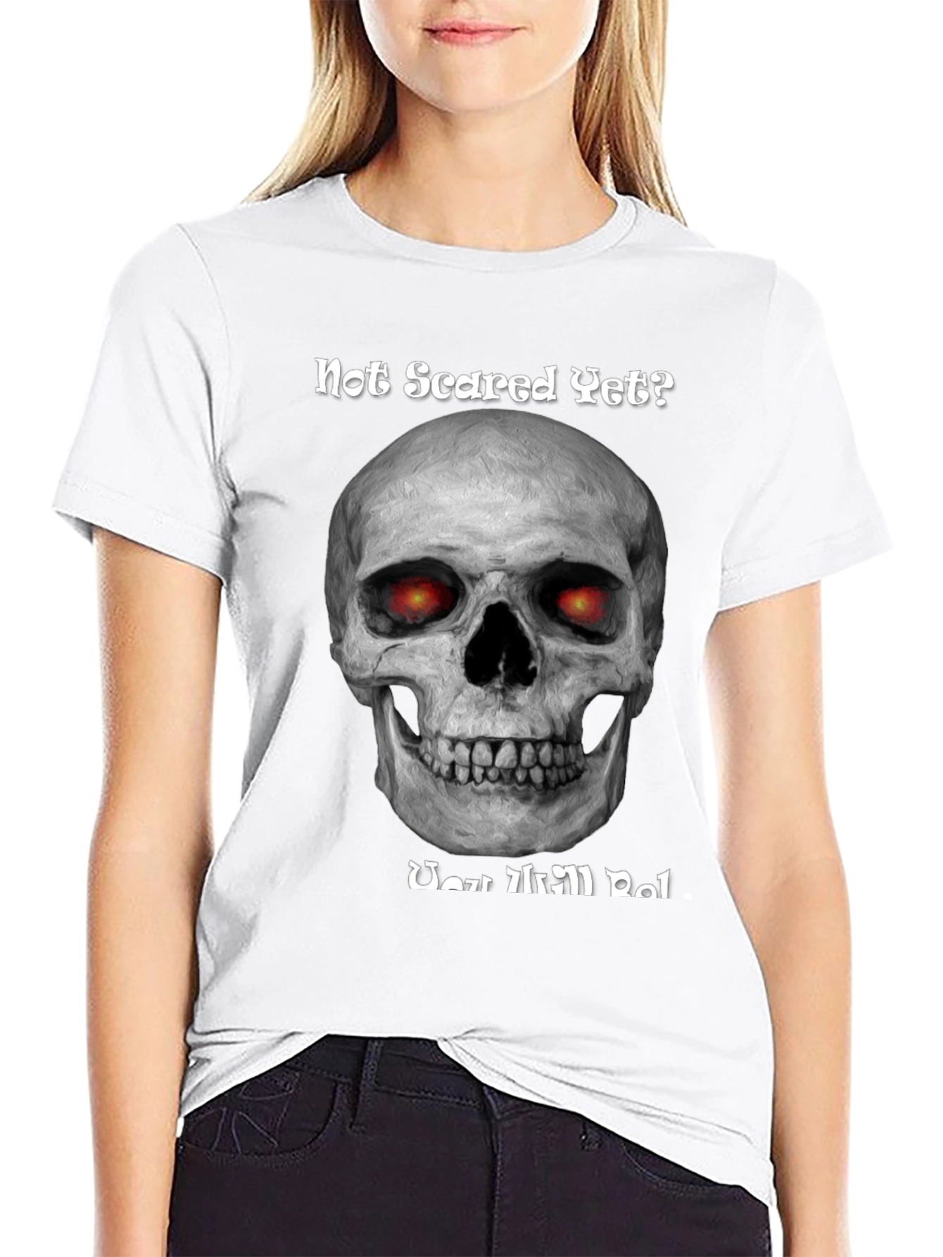 Camiseta Negra Calavera ¿Aún No Asustado?