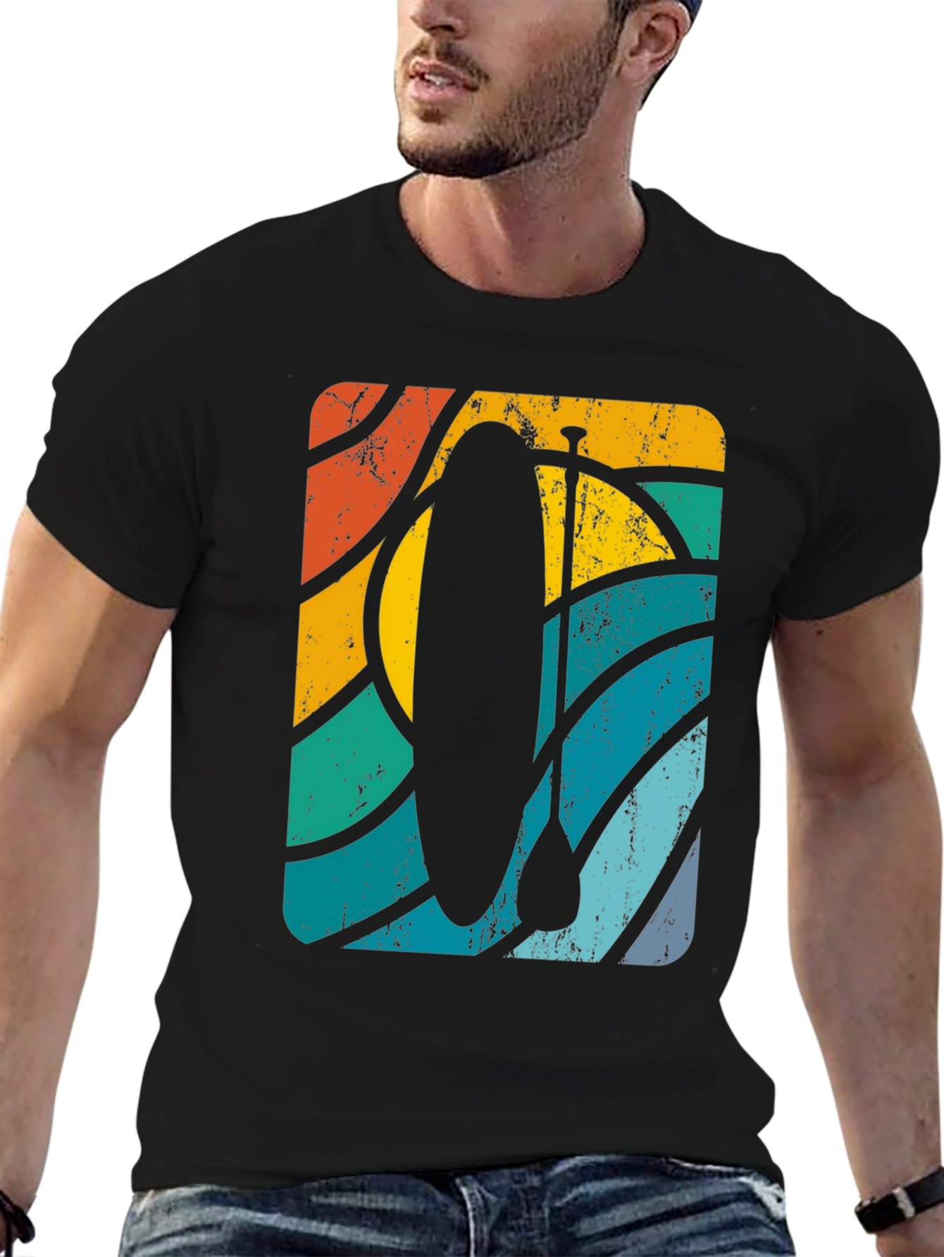 Camiseta Estampada Retro Paddle Surf