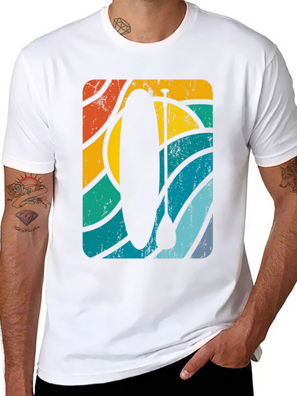 Camiseta Estampada Retro Paddle Surf