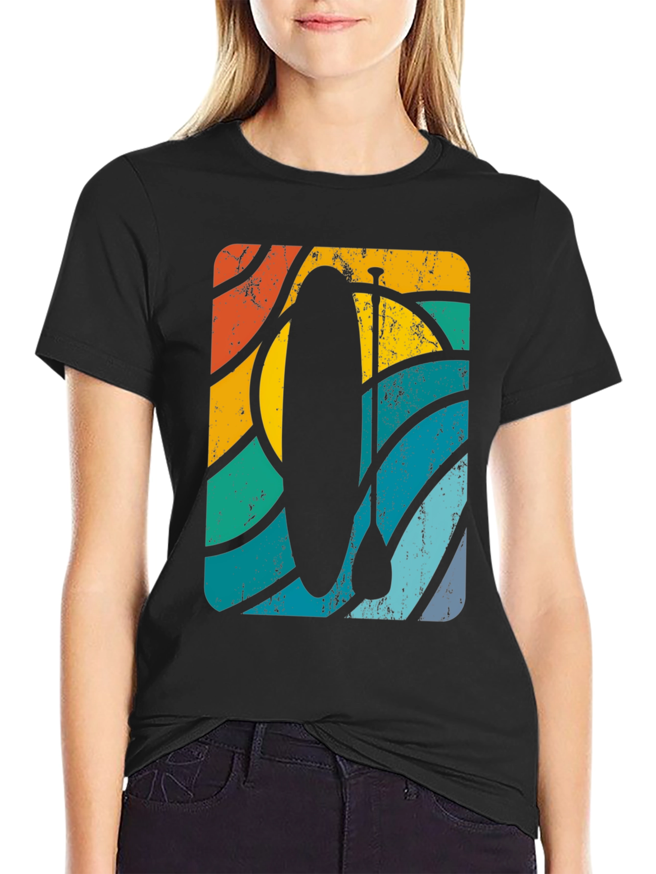 Camiseta Estampada Retro Paddle Surf