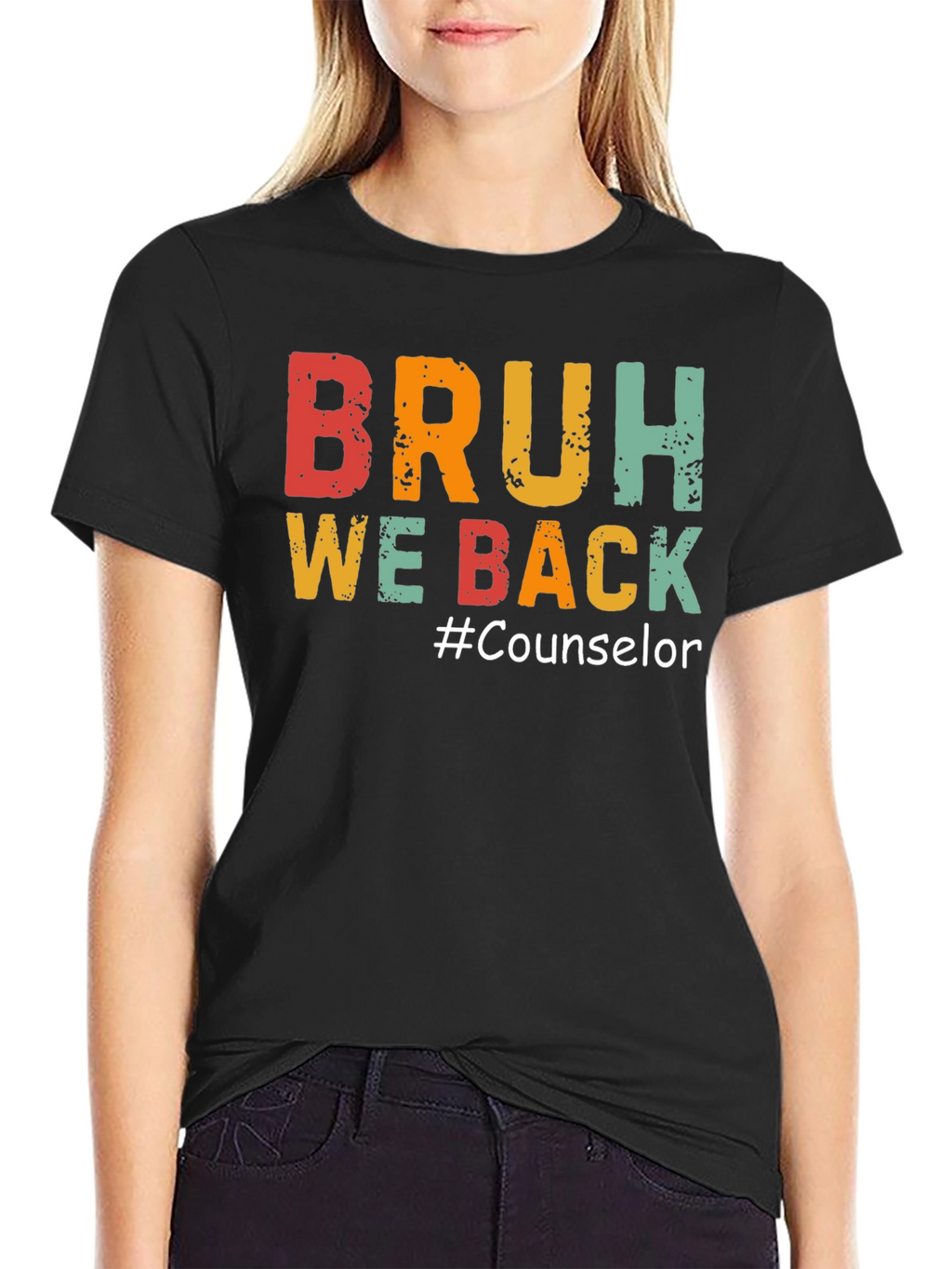Camiseta Negra BRUH WE BACK #Counselor