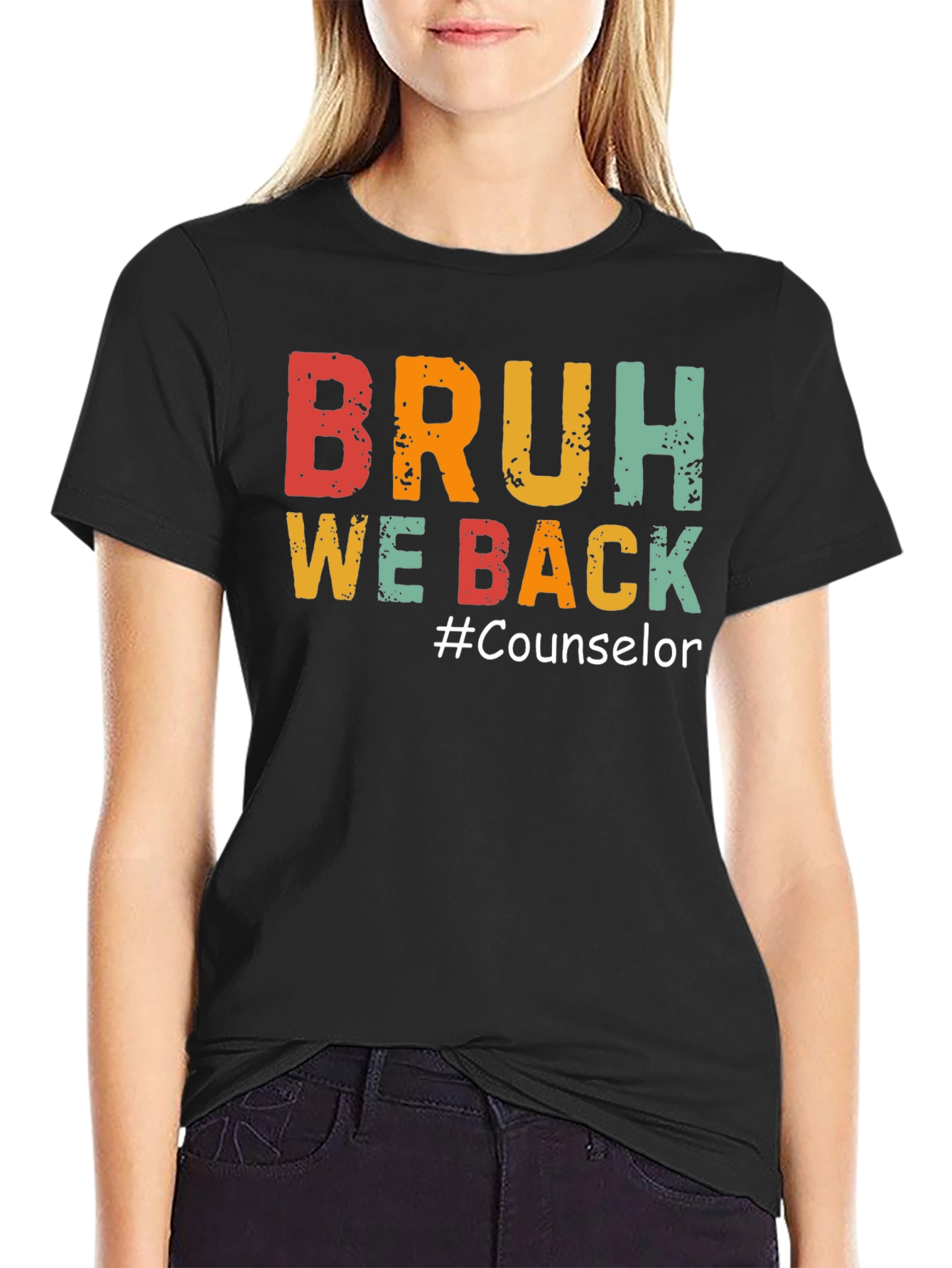 Camiseta Negra BRUH WE BACK #Counselor