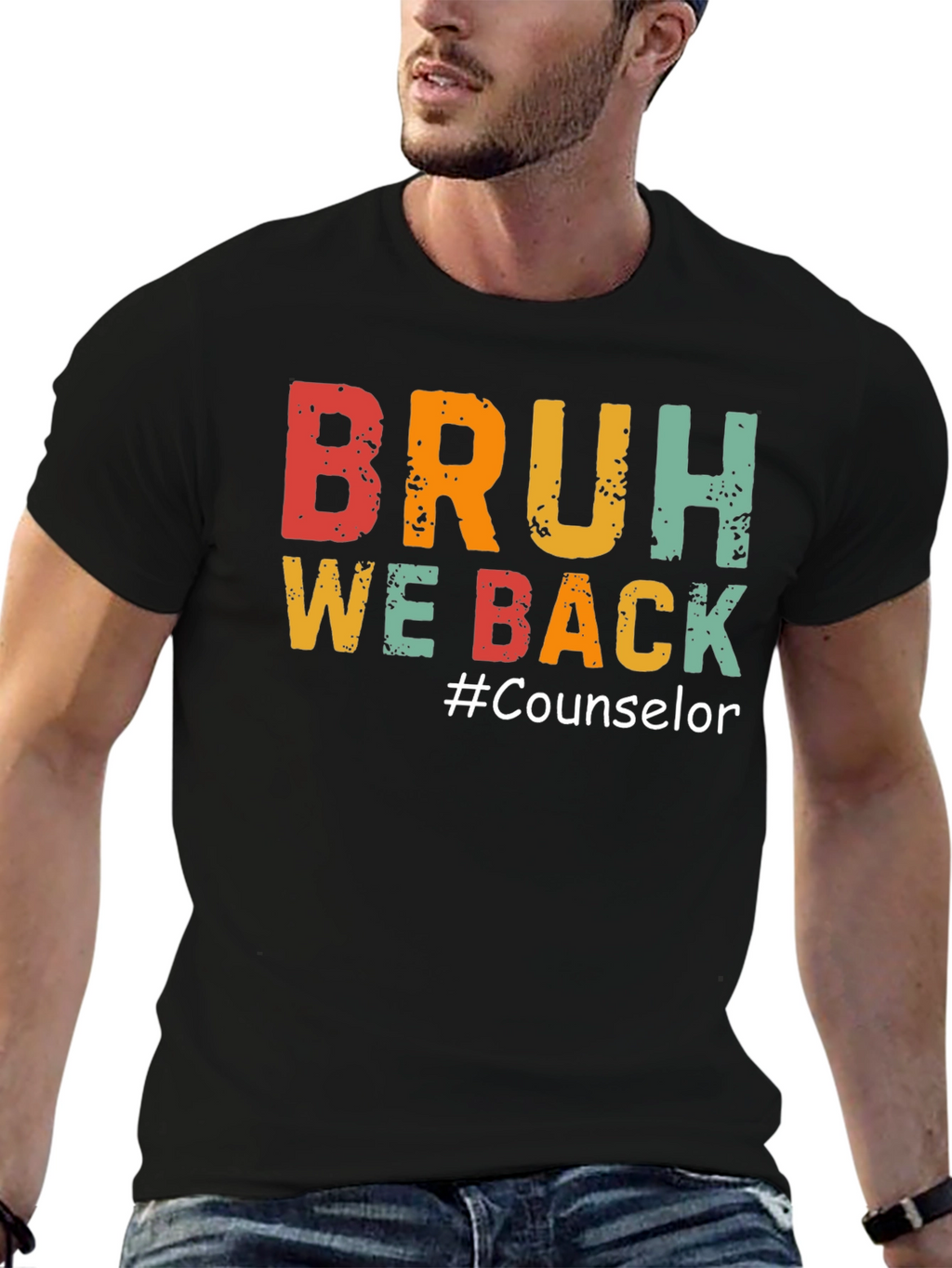 Camiseta Negra BRUH WE BACK #Counselor