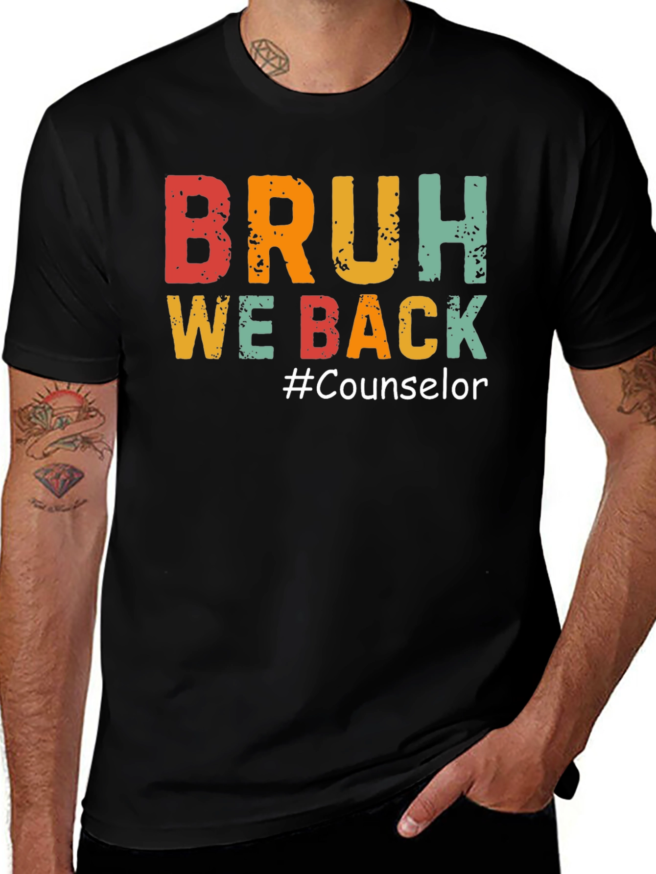 Camiseta Negra BRUH WE BACK #Counselor