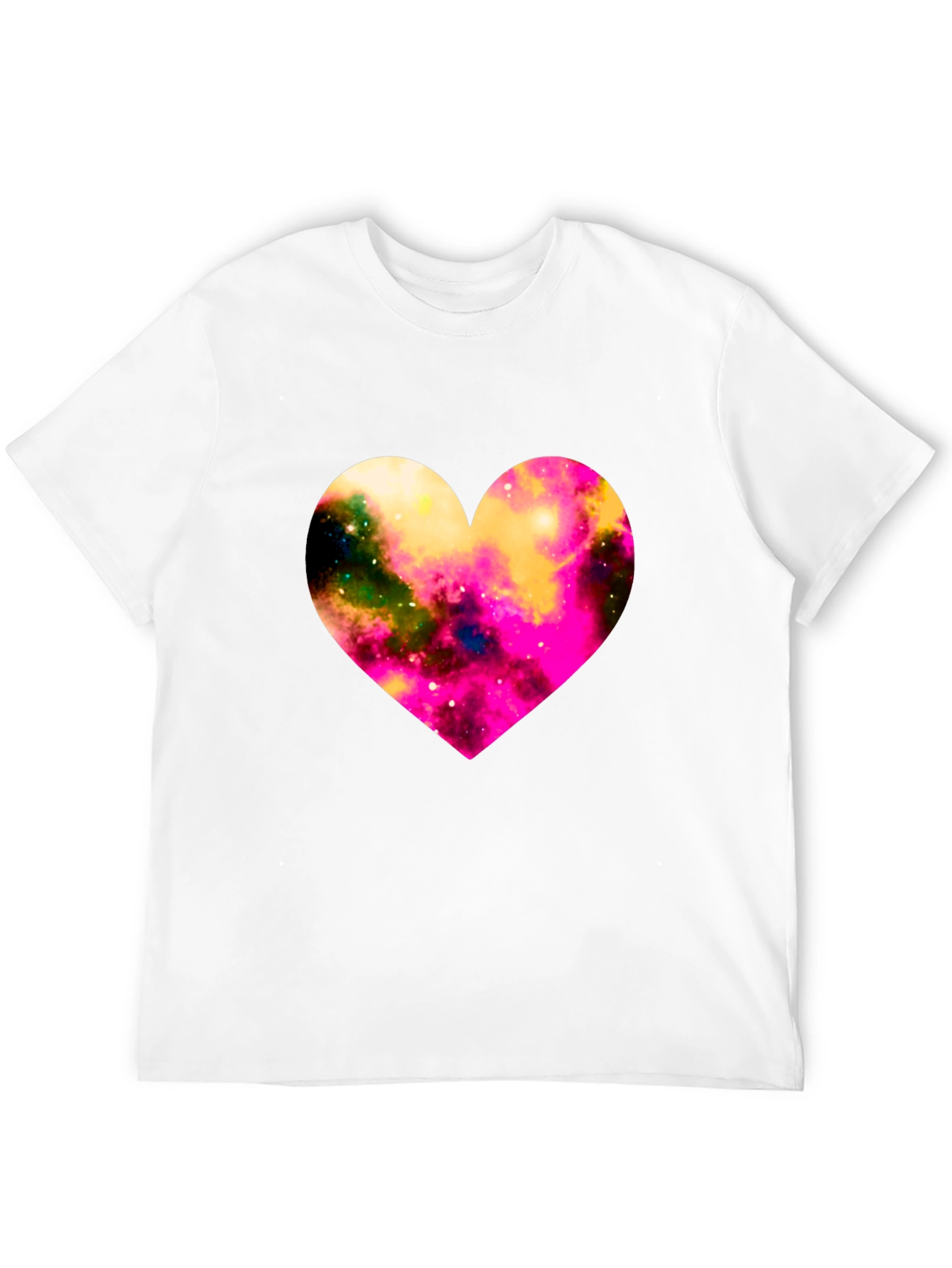 Camiseta Negra con Corazón de Galaxia
