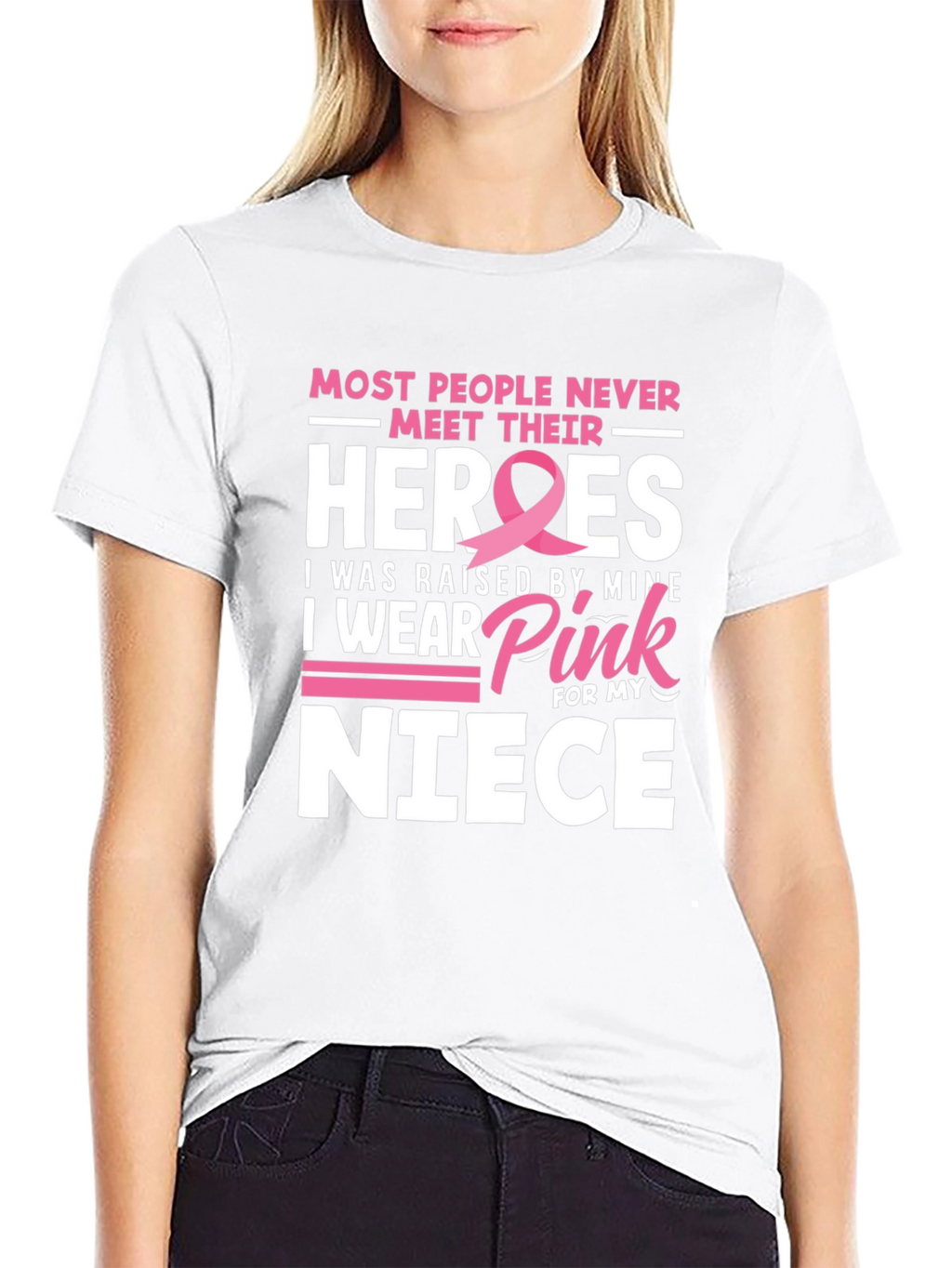 Camiseta Héroes de Sobrina Con Cinta Rosa