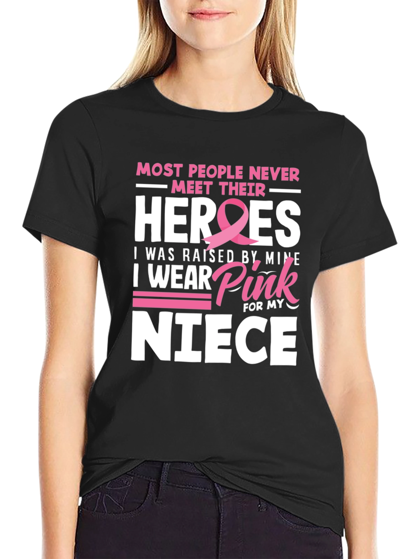 Camiseta Héroes de Sobrina Con Cinta Rosa