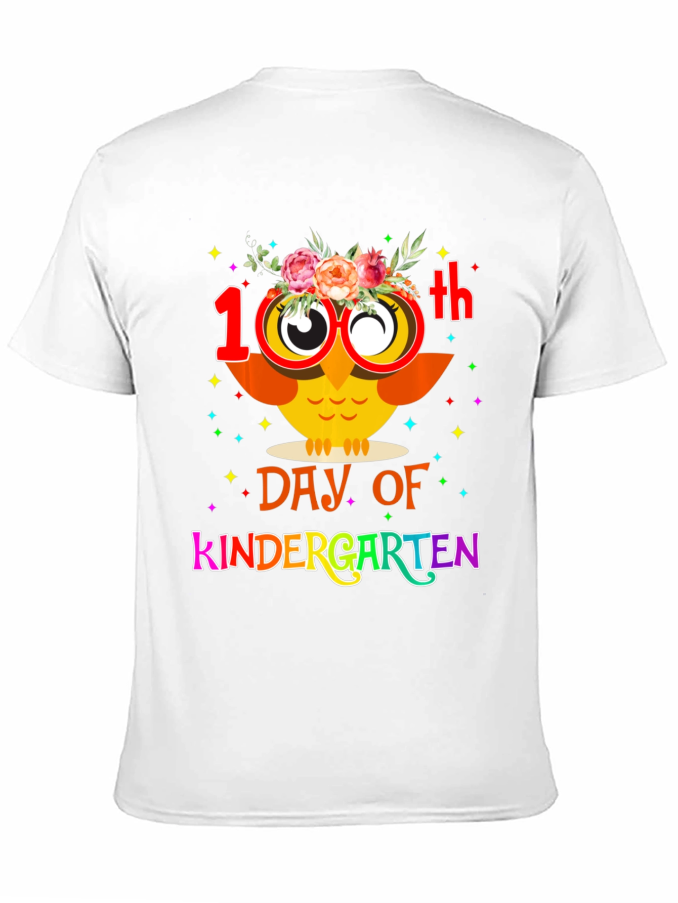 Camiseta del día 100 de Jardín de Infantes con Búho