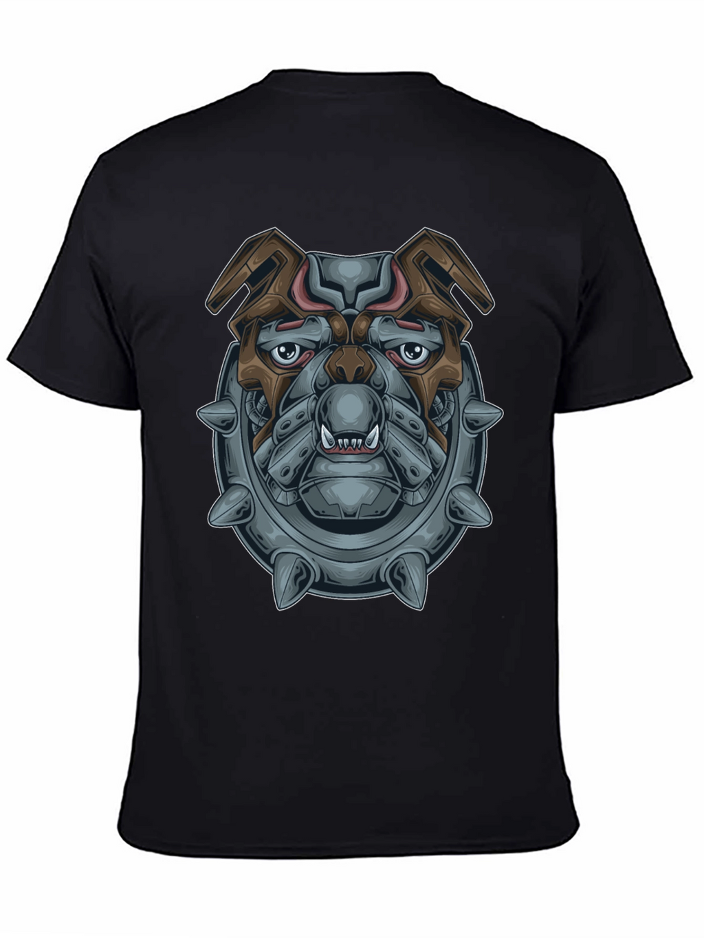 Camiseta Negra con Diseño de Bulldog Mecánico