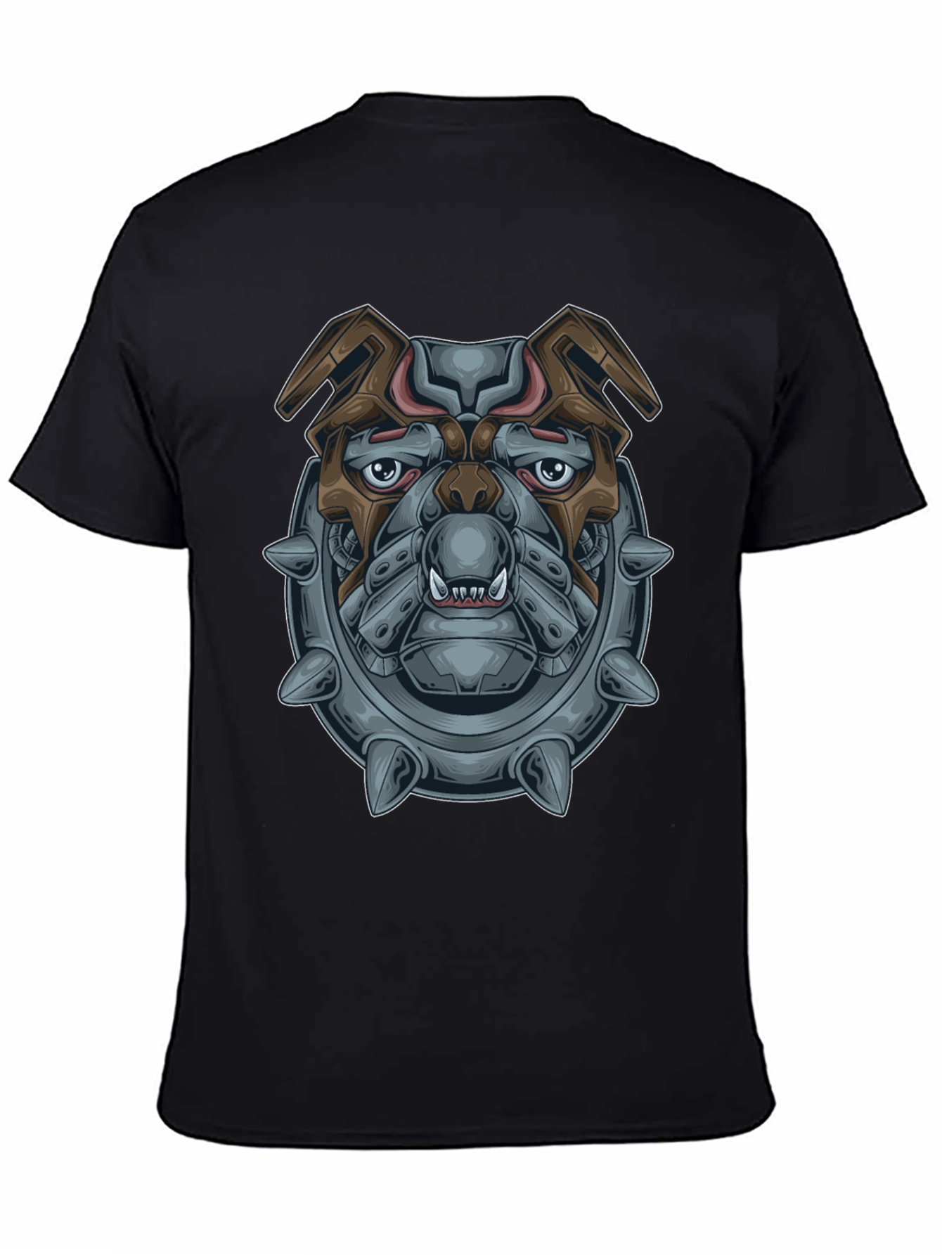 Camiseta Negra con Diseño de Bulldog Mecánico