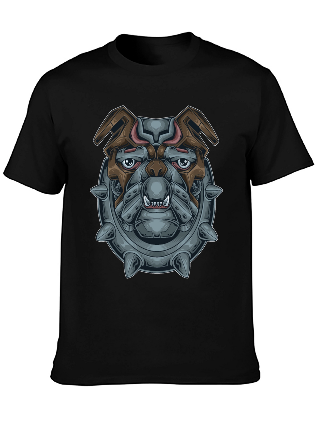 Camiseta Negra con Diseño de Bulldog Mecánico