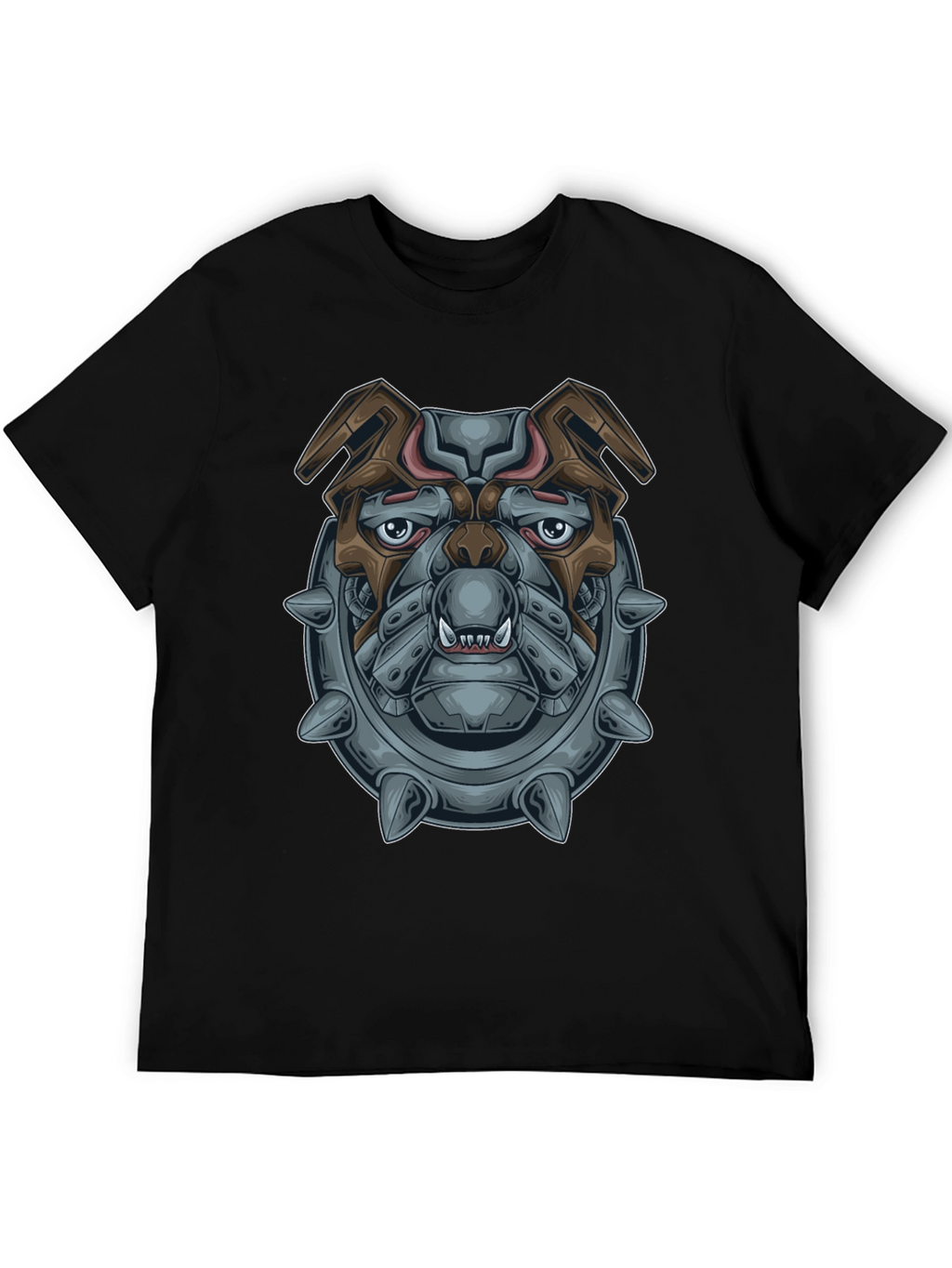 Camiseta Negra con Diseño de Bulldog Mecánico