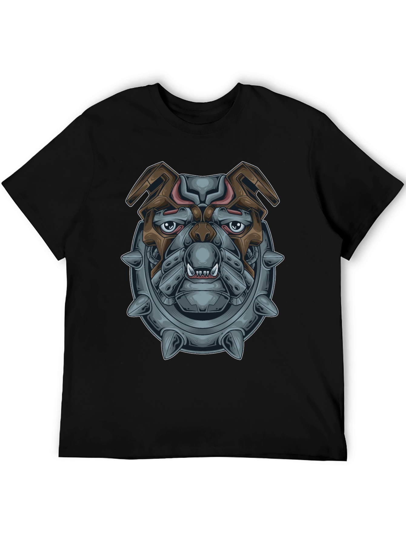 Camiseta Negra con Diseño de Bulldog Mecánico