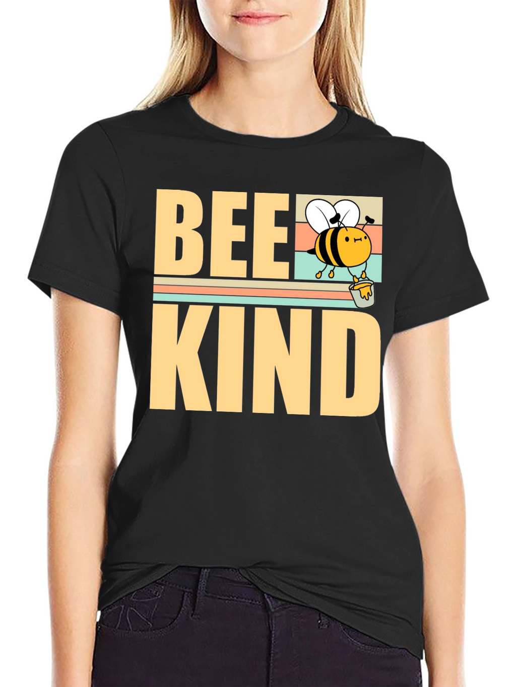 Camiseta Bee Kind Negra para Hombre