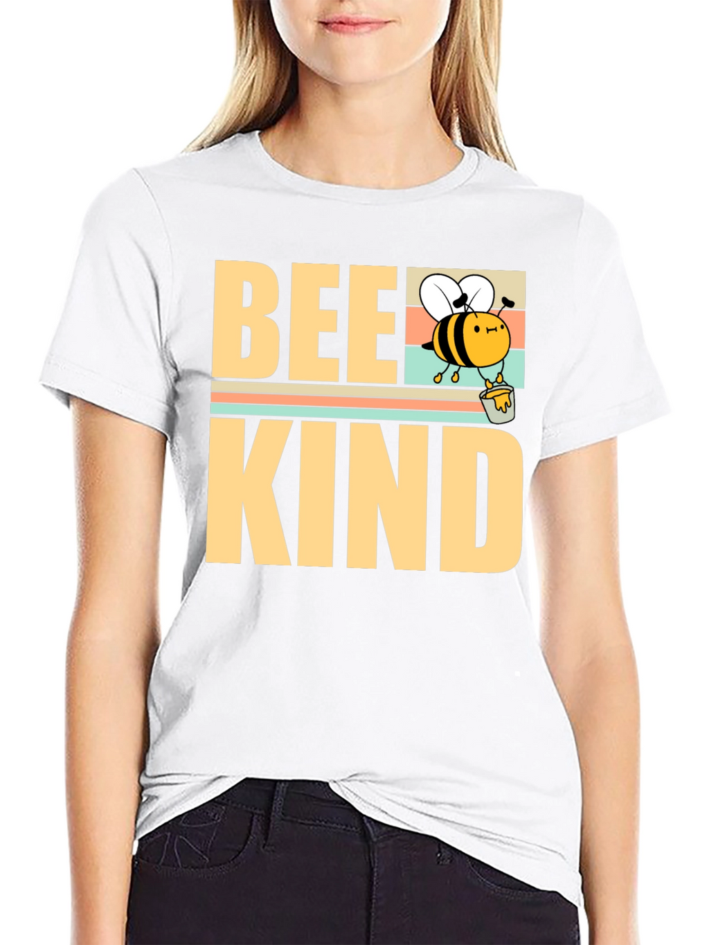 Camiseta Bee Kind Negra para Hombre