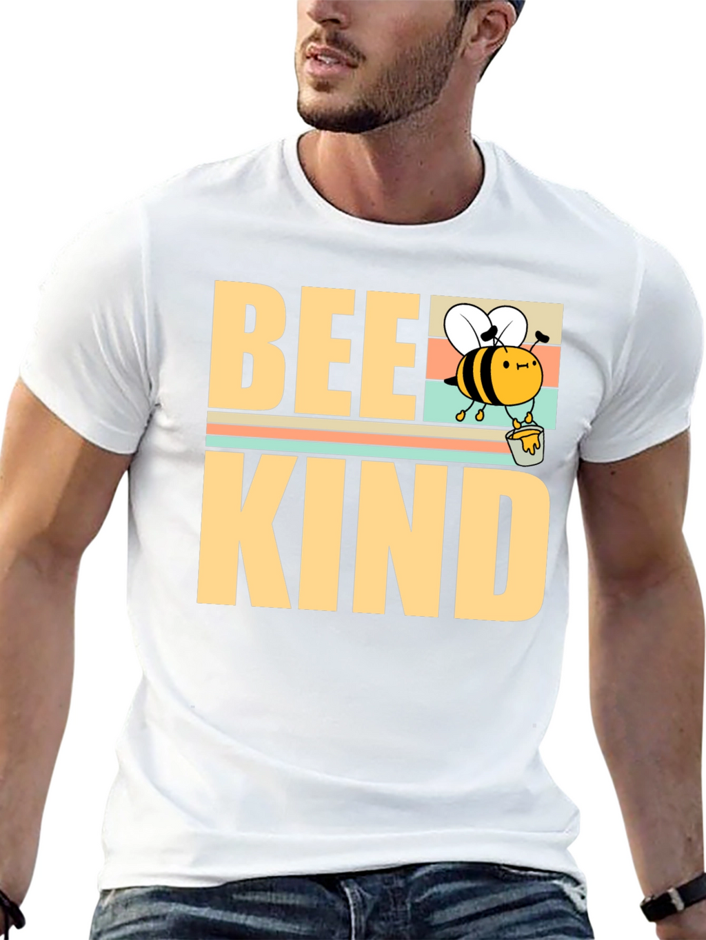Camiseta Bee Kind Negra para Hombre
