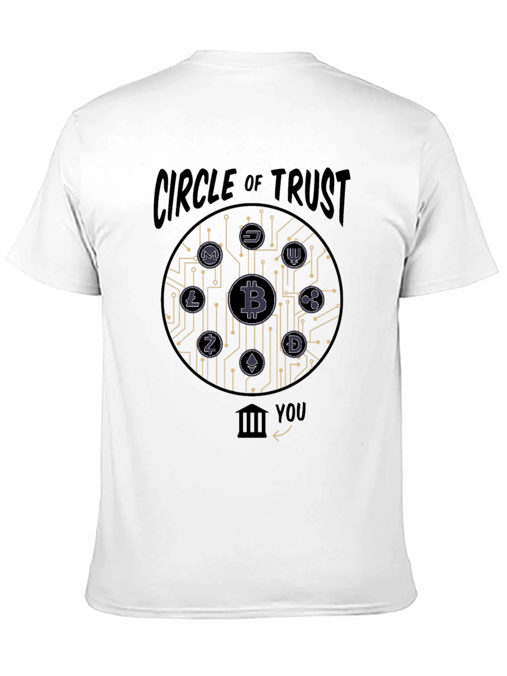 Camiseta Negra Círculo de Confianza Criptomonedas