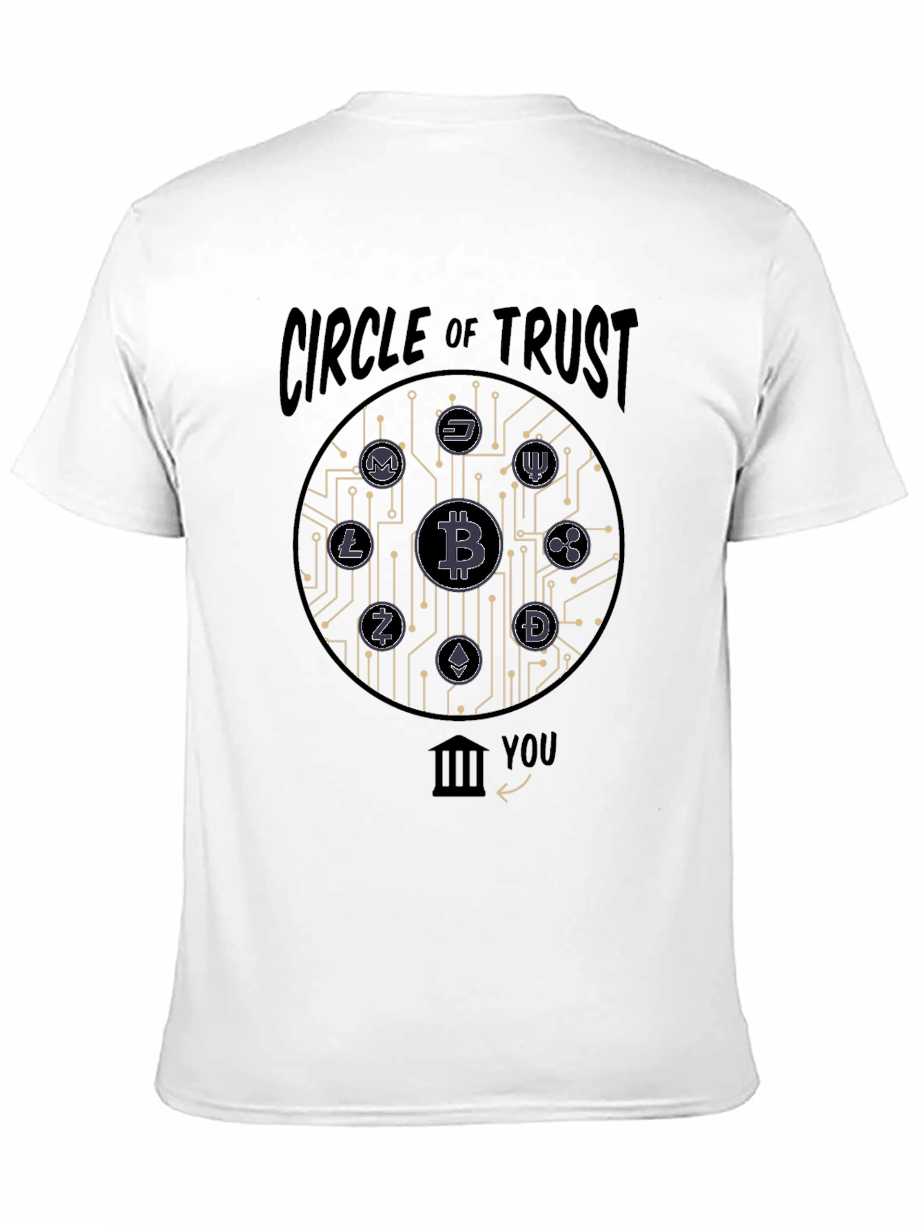 Camiseta Negra Círculo de Confianza Criptomonedas