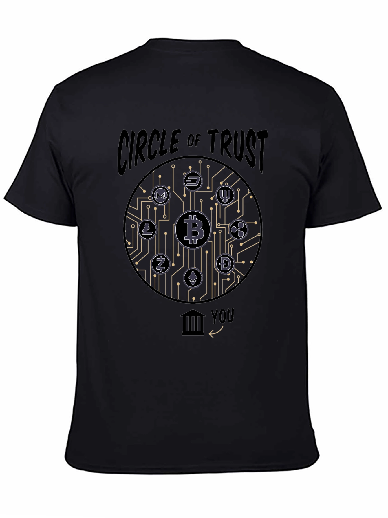Camiseta Negra Círculo de Confianza Criptomonedas