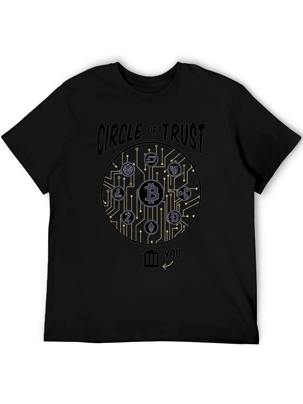 Camiseta Negra Círculo de Confianza Criptomonedas