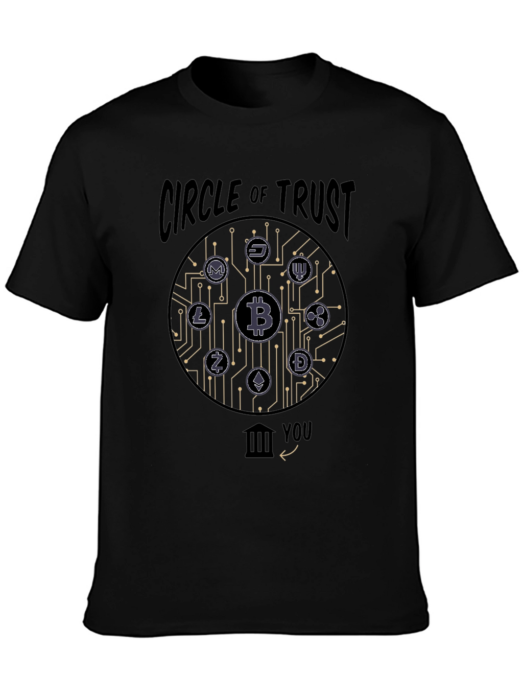 Camiseta Negra Círculo de Confianza Criptomonedas