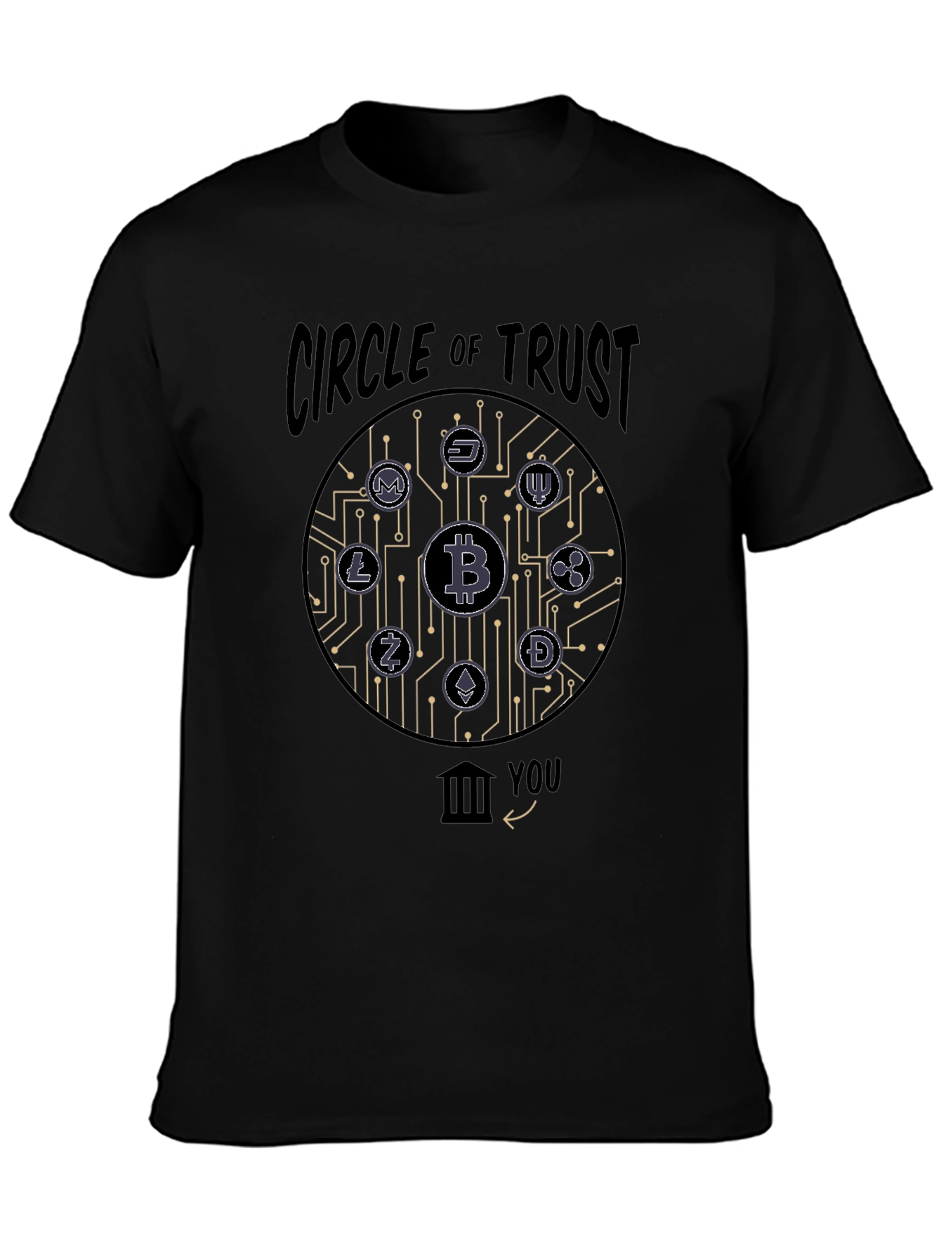 Camiseta Negra Círculo de Confianza Criptomonedas