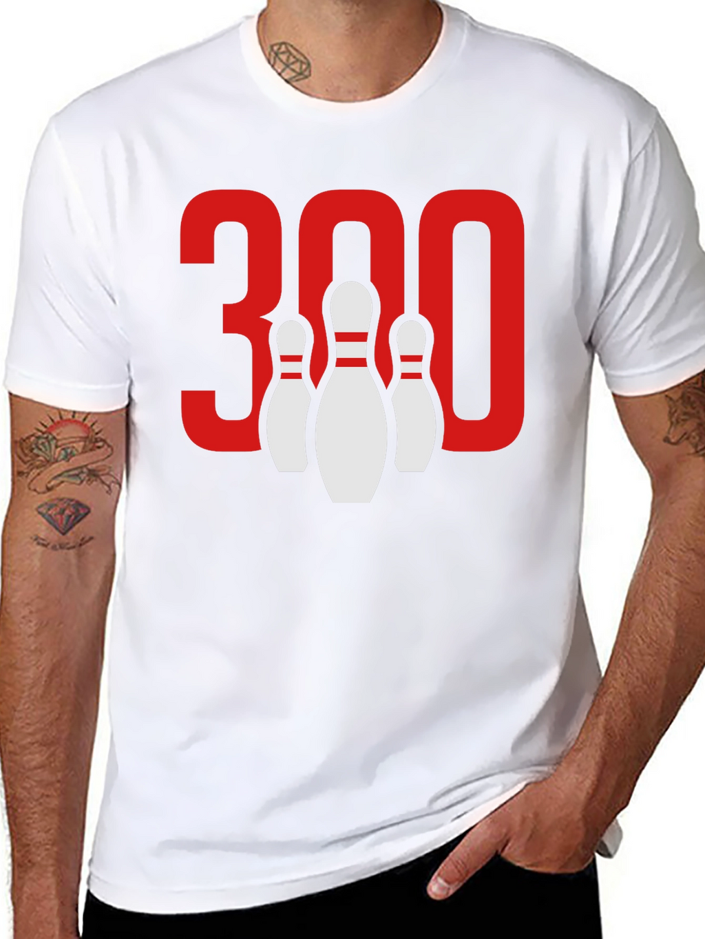 Camiseta Negra Bolos 300 Puntos