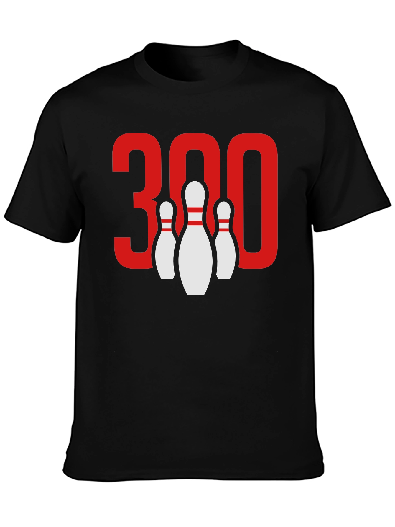 Camiseta Negra Bolos 300 Puntos
