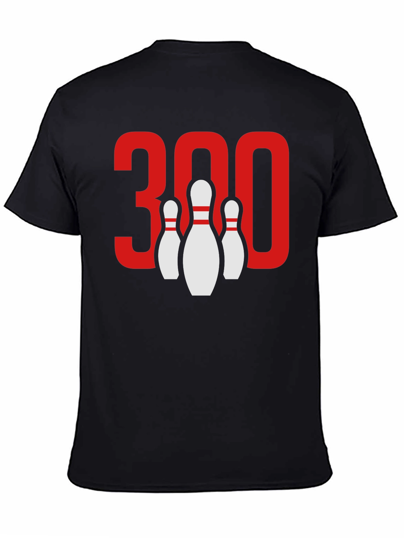 Camiseta Negra Bolos 300 Puntos