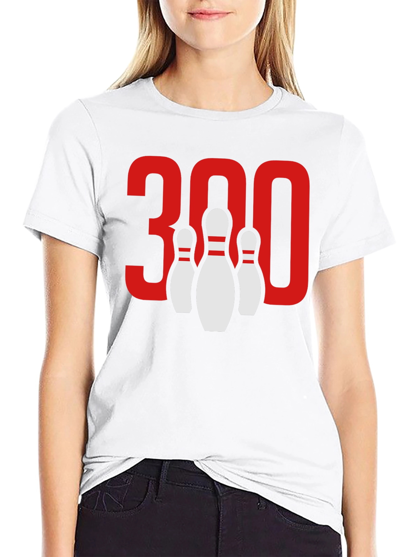 Camiseta Negra Bolos 300 Puntos