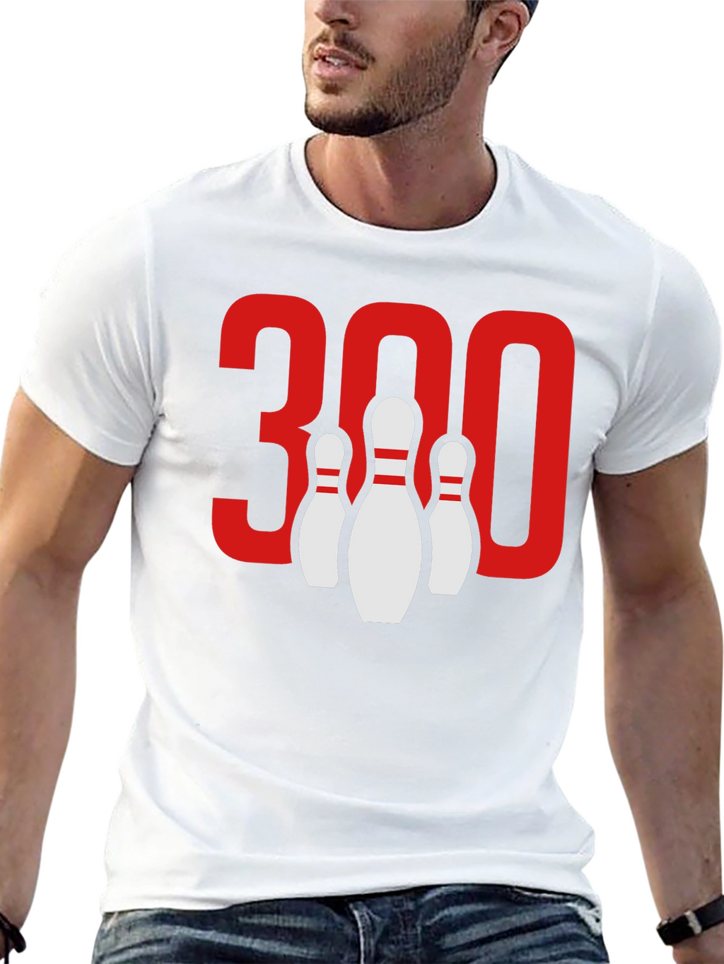 Camiseta Negra Bolos 300 Puntos