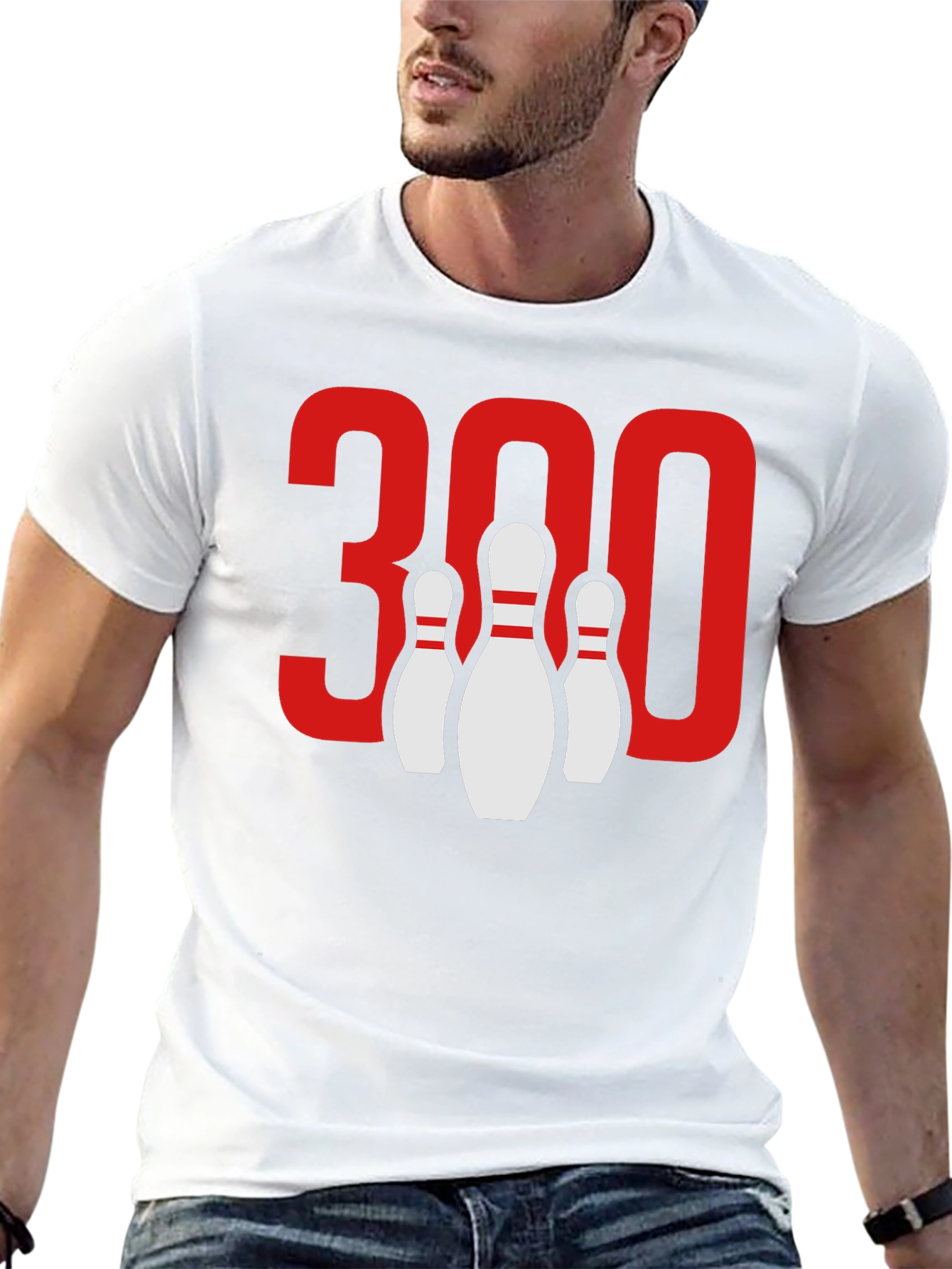 Camiseta Negra Bolos 300 Puntos