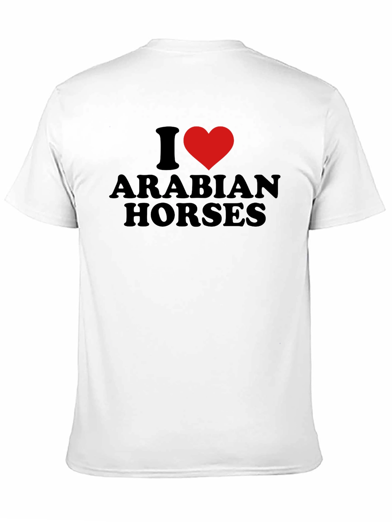 Camiseta Negra Amo Caballos Árabes Diseño Corazón