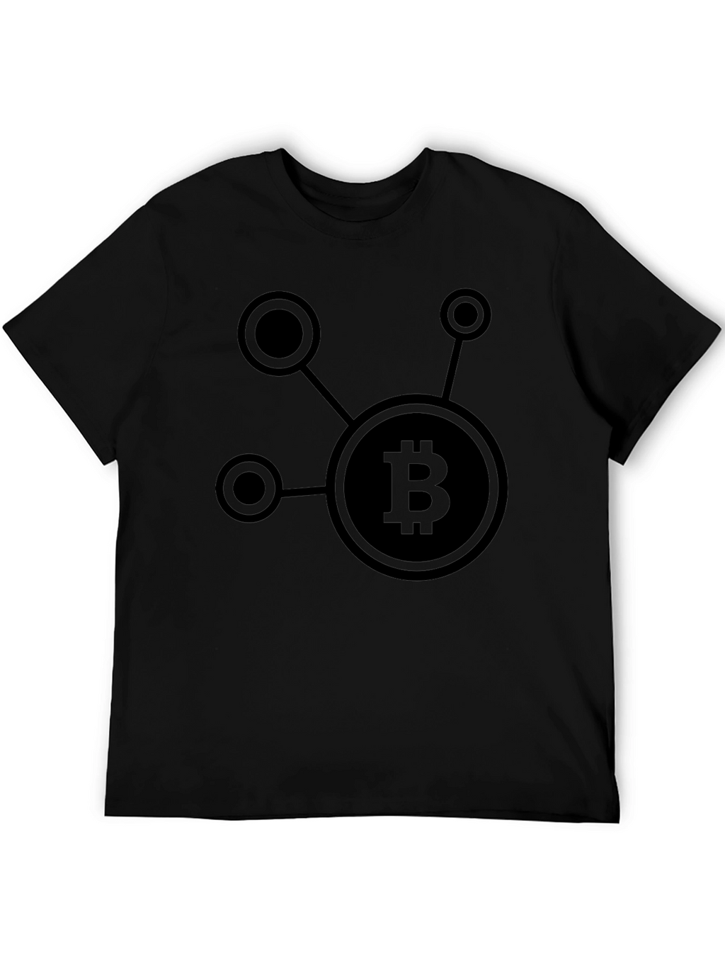 Camiseta Negra con Diseño de Bitcoin