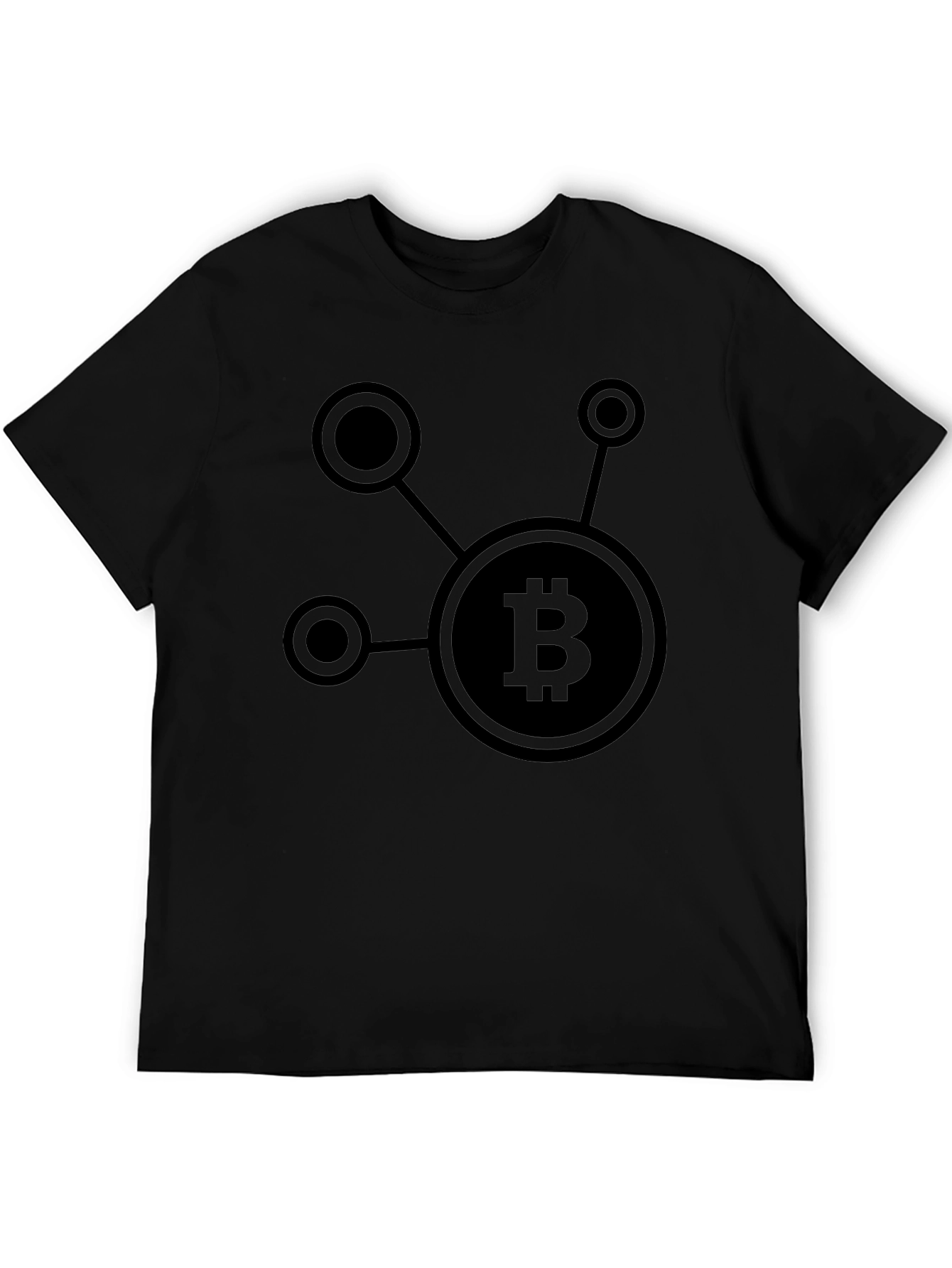 Camiseta Negra con Diseño de Bitcoin