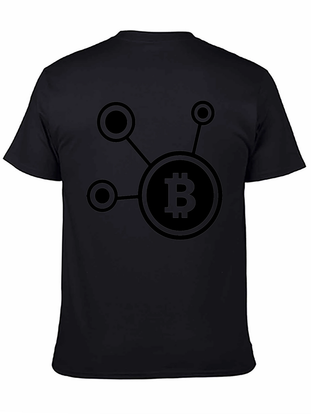 Camiseta Negra con Diseño de Bitcoin